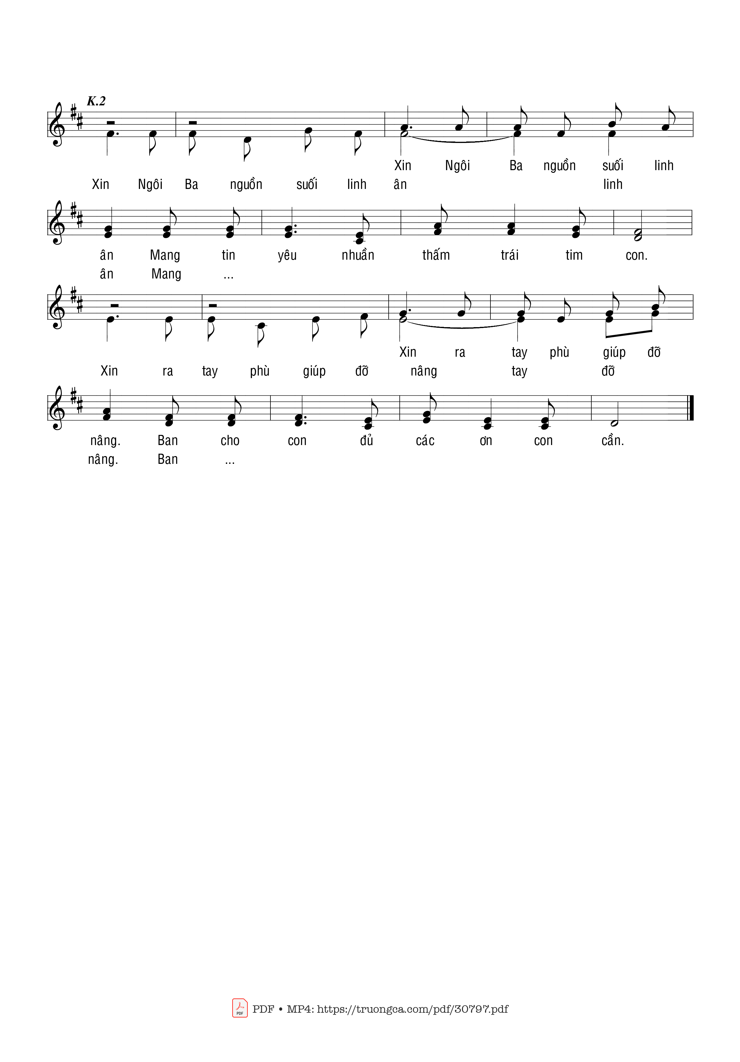 Page 2 of Sheet music PDF Lạy Ngôi Ba Thiên Chúa/3 - Phạm Liên Hùng