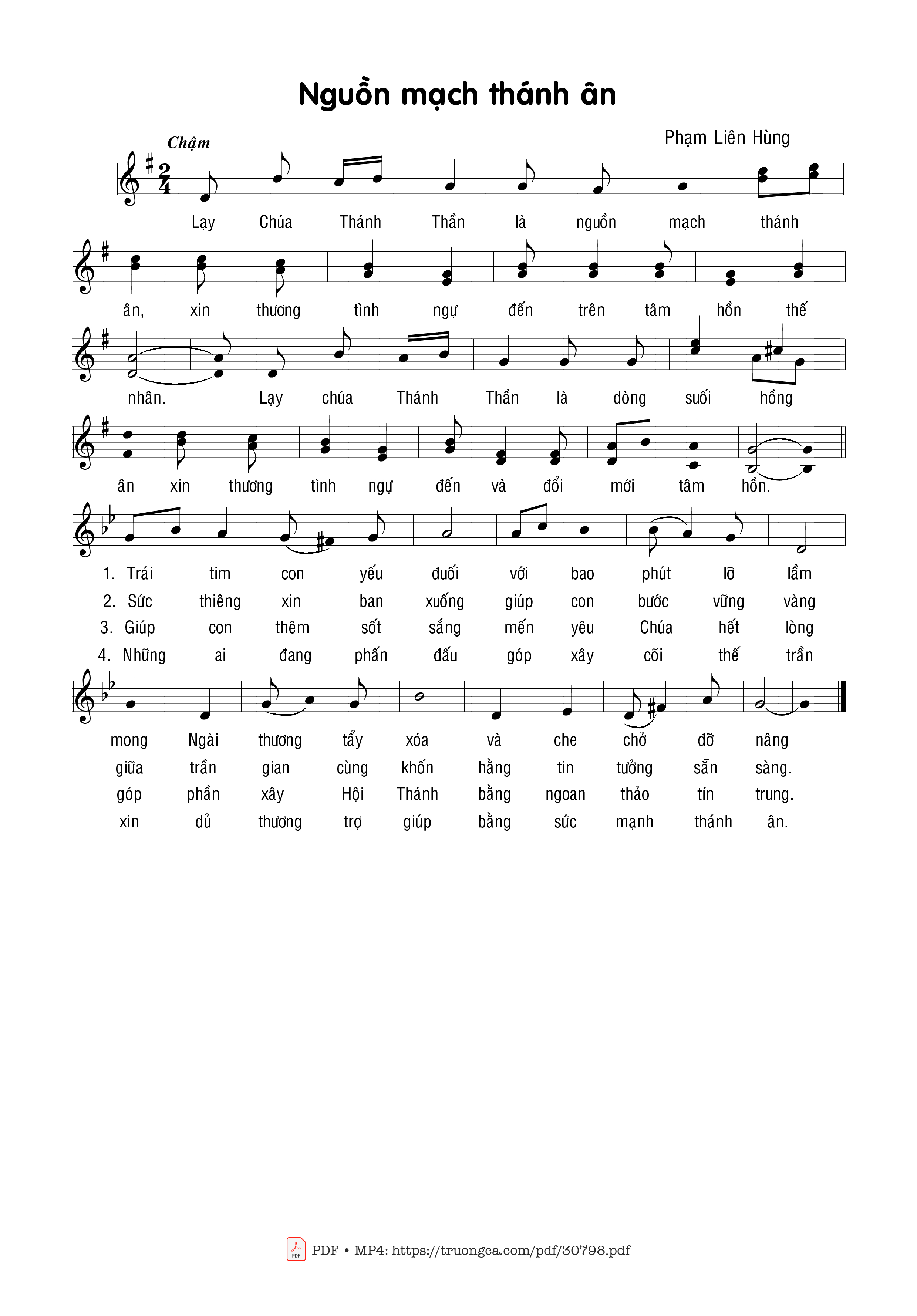 Sheet PDF of Nguồn mạch thánh ân