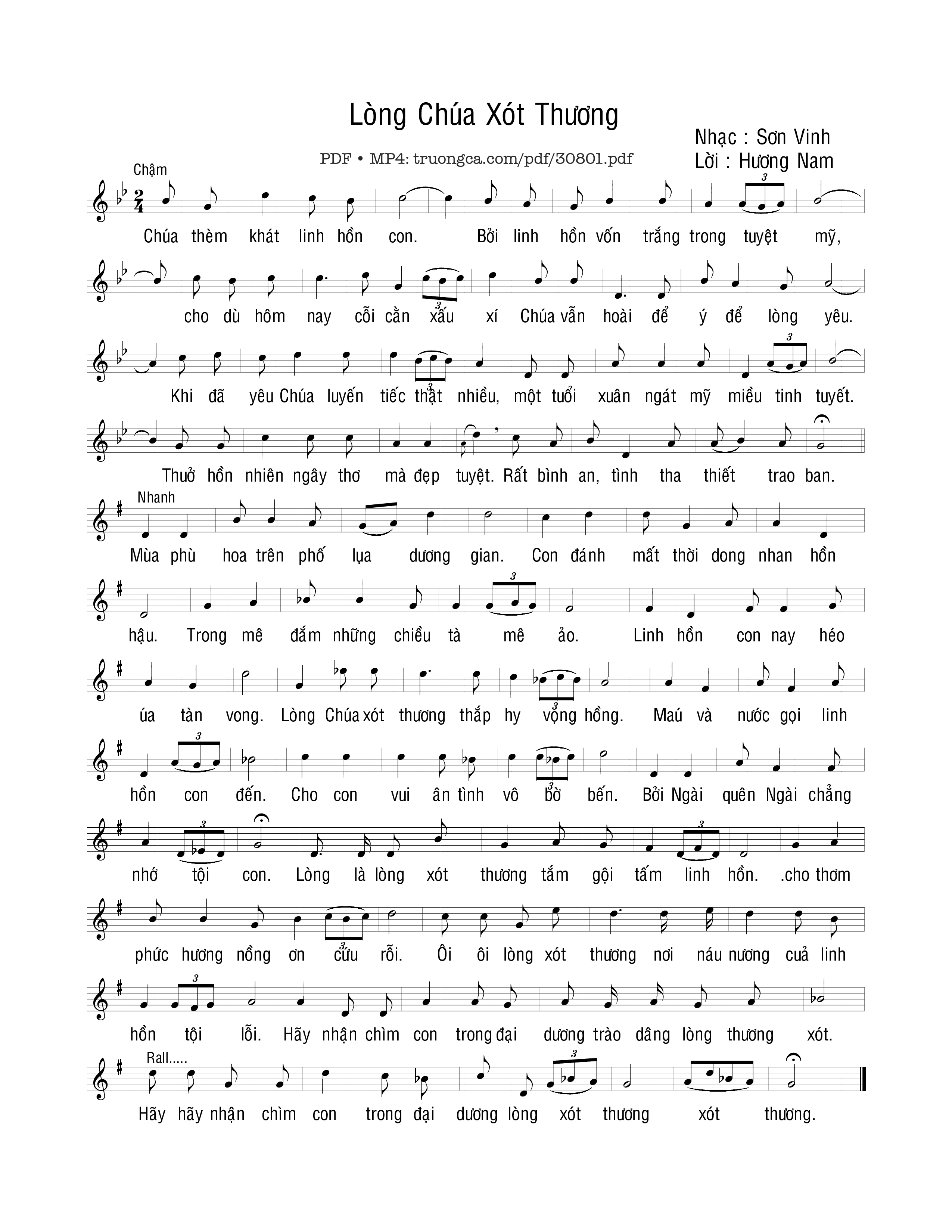 Page 1 of Sheet music PDF Lòng Chúa xót thương - Phạm Liên Hùng