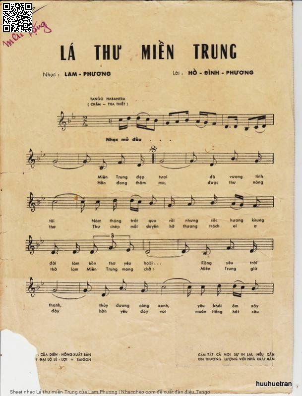 Page 2 of Sheet music PDF Lá thư miền Trung - Lam Phương