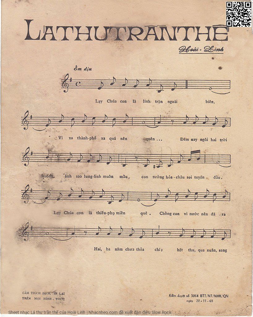 Page 2 of Sheet music PDF Lá thư trần thế - Hoài Linh