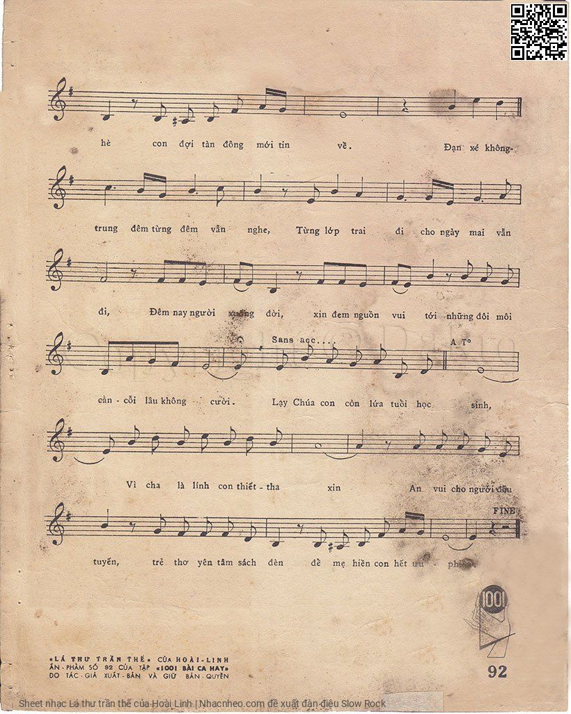 Page 3 of Sheet music PDF Lá thư trần thế - Hoài Linh