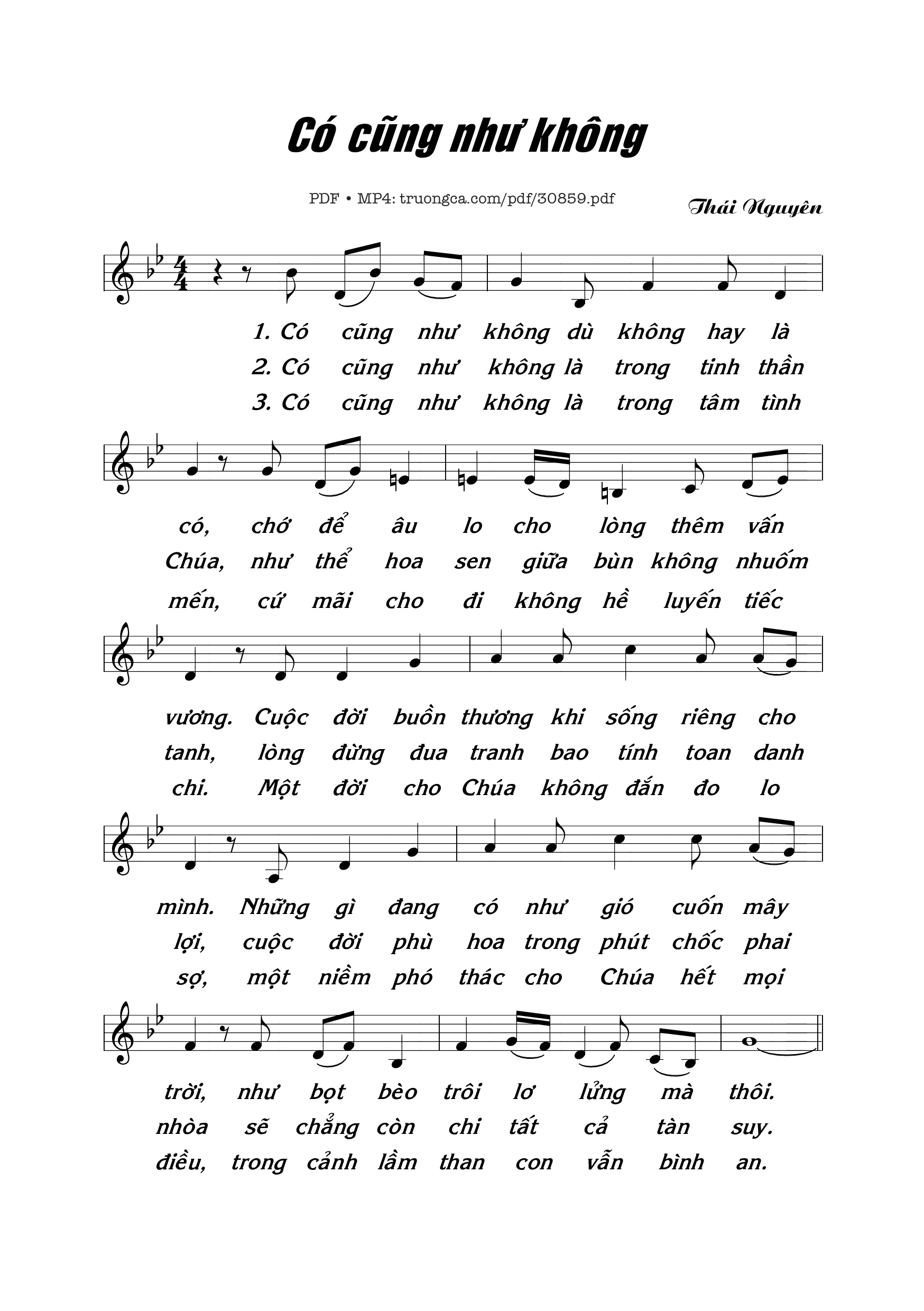 Sheet PDF of Có Cũng Như Không