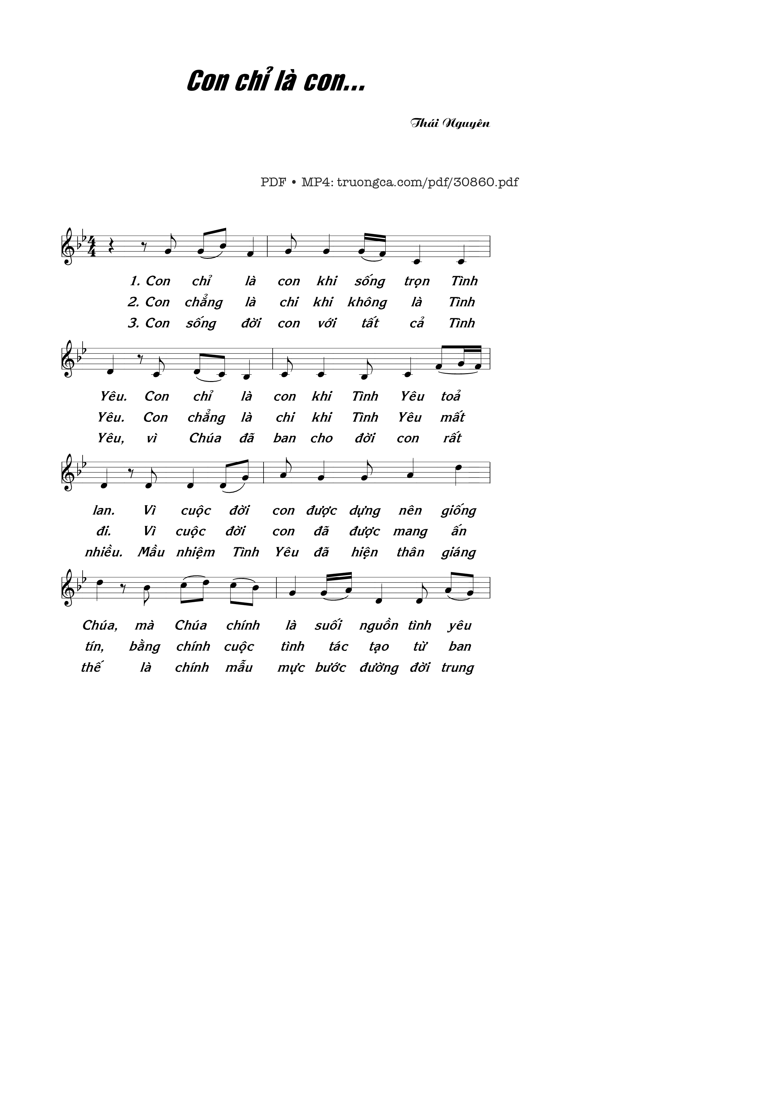 Sheet PDF of Con Chỉ Là Con