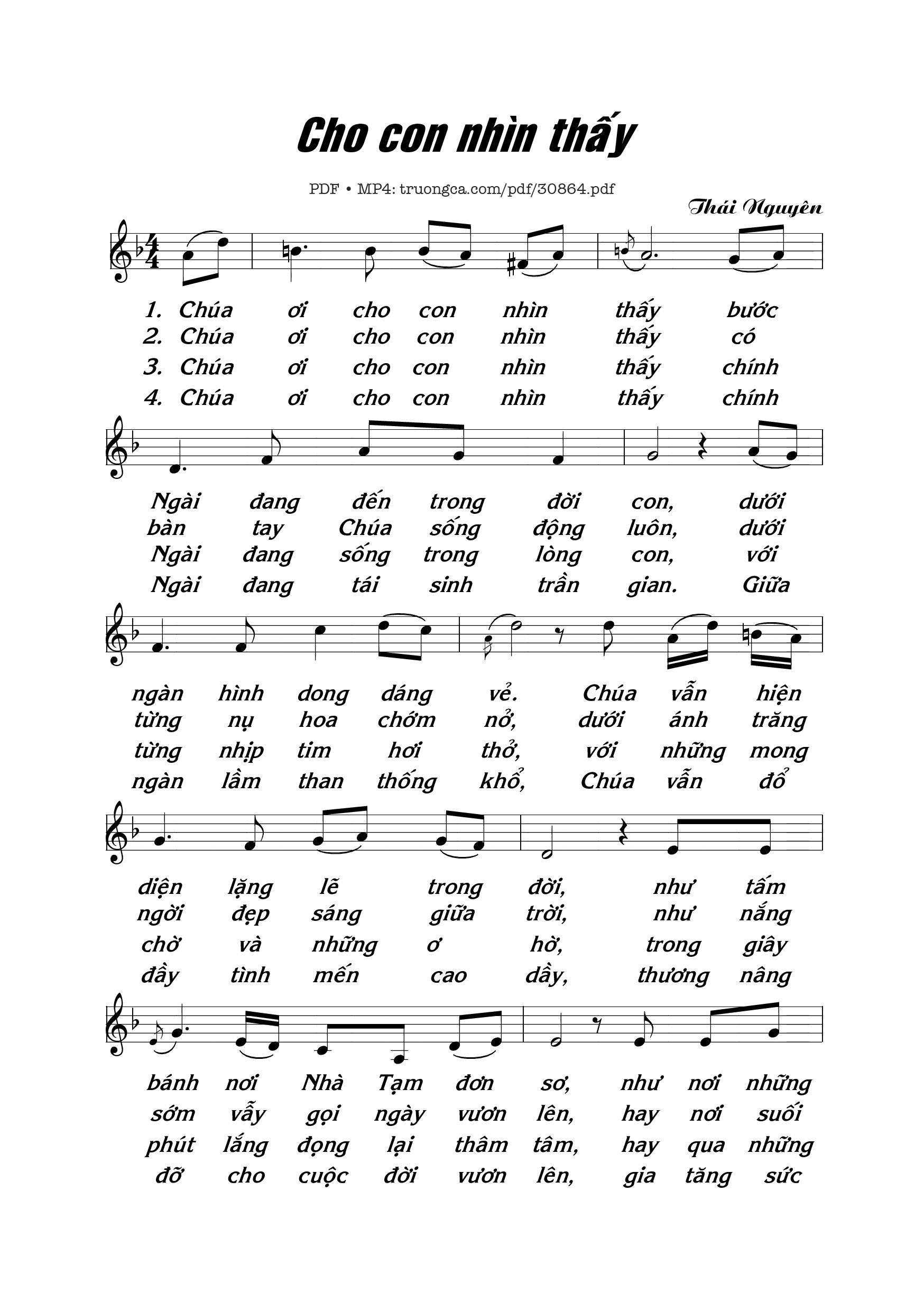 Sheet PDF of Cho con nhìn thấy