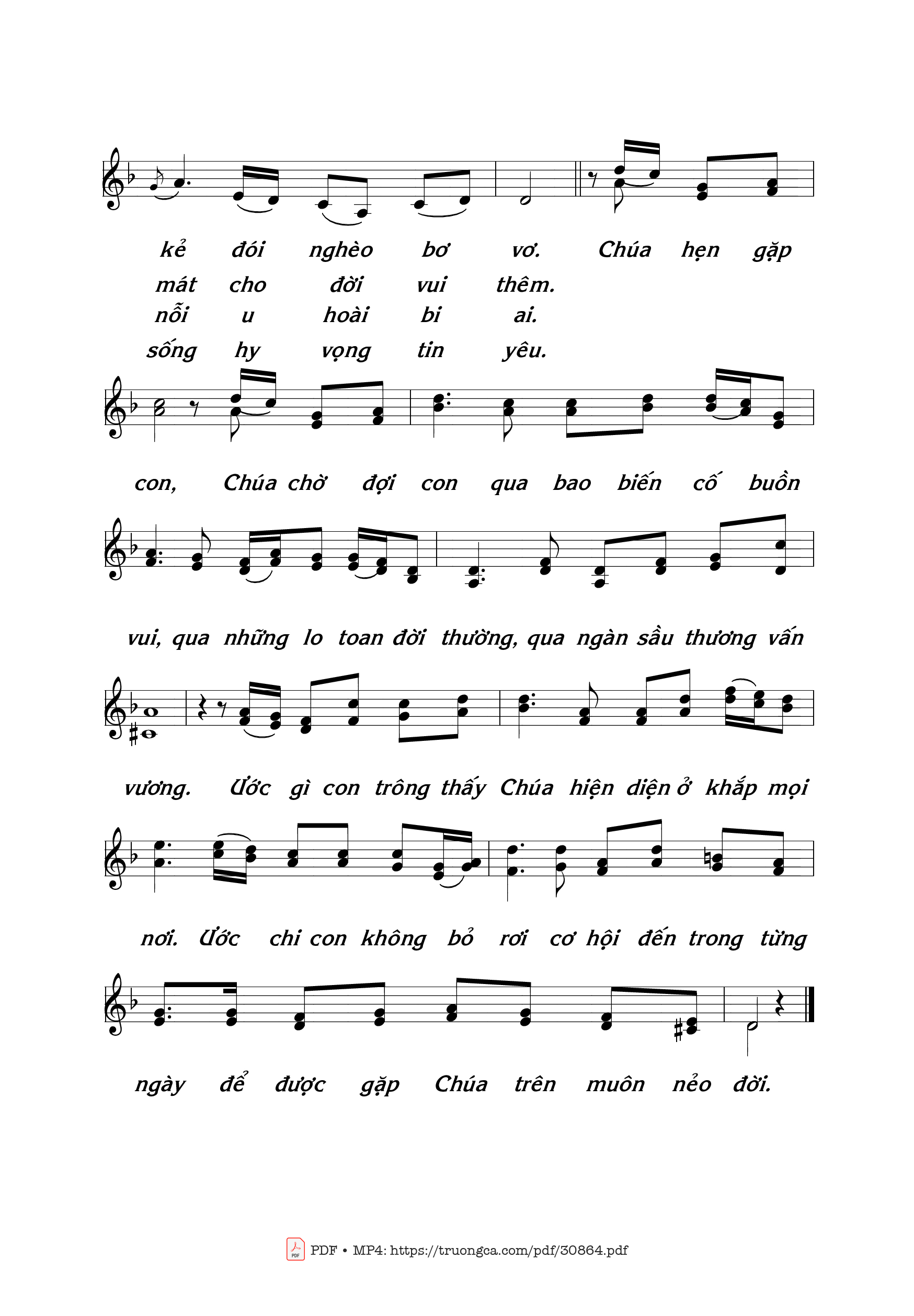 Page 2 of Sheet music PDF Cho con nhìn thấy - Thái Nguyên