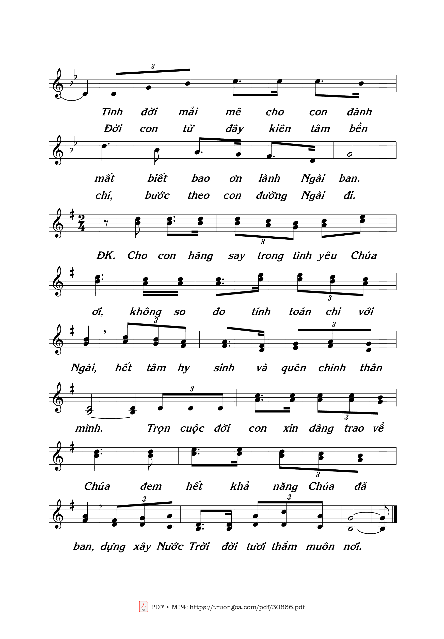 Page 2 of Sheet music PDF Chúa Đã Trao Phó - Thái Nguyên
