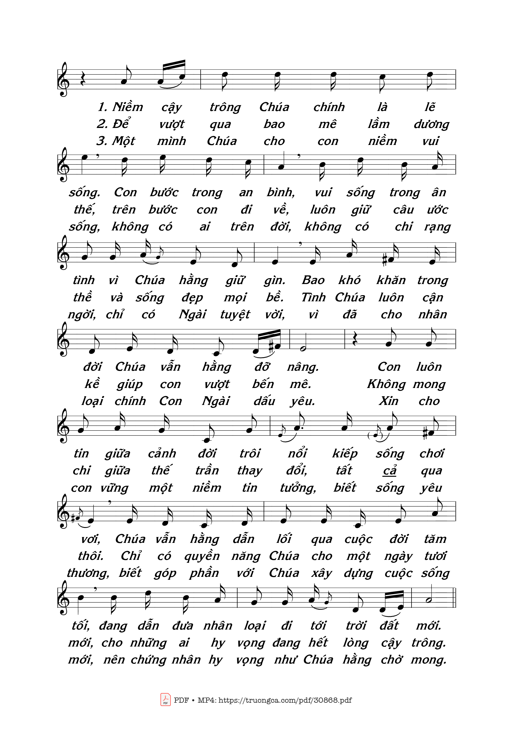 Page 2 of Sheet music PDF Chúa là hy vọng - Thái Nguyên