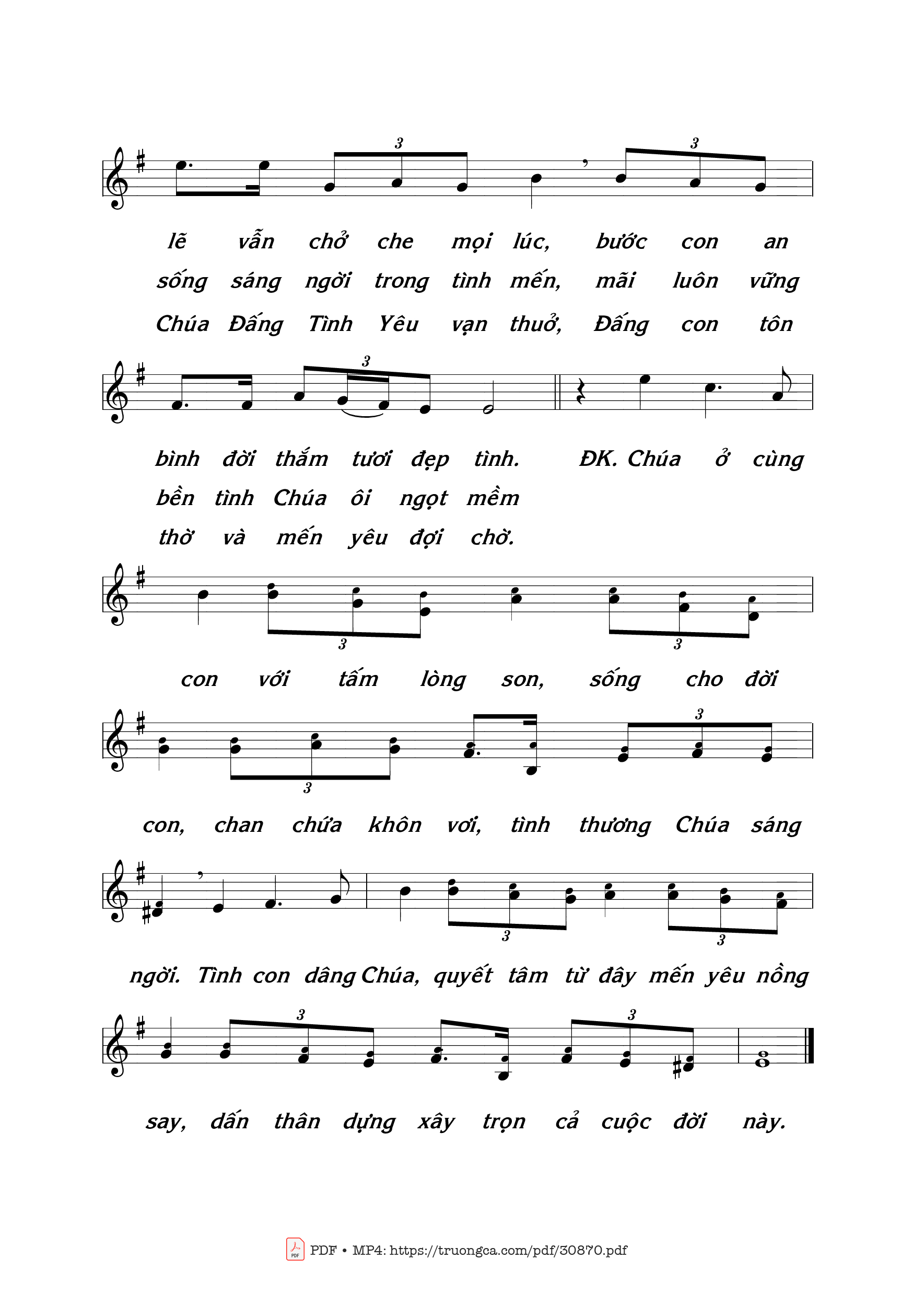 Page 2 of Sheet music PDF Chúa trong đời con - Thái Nguyên