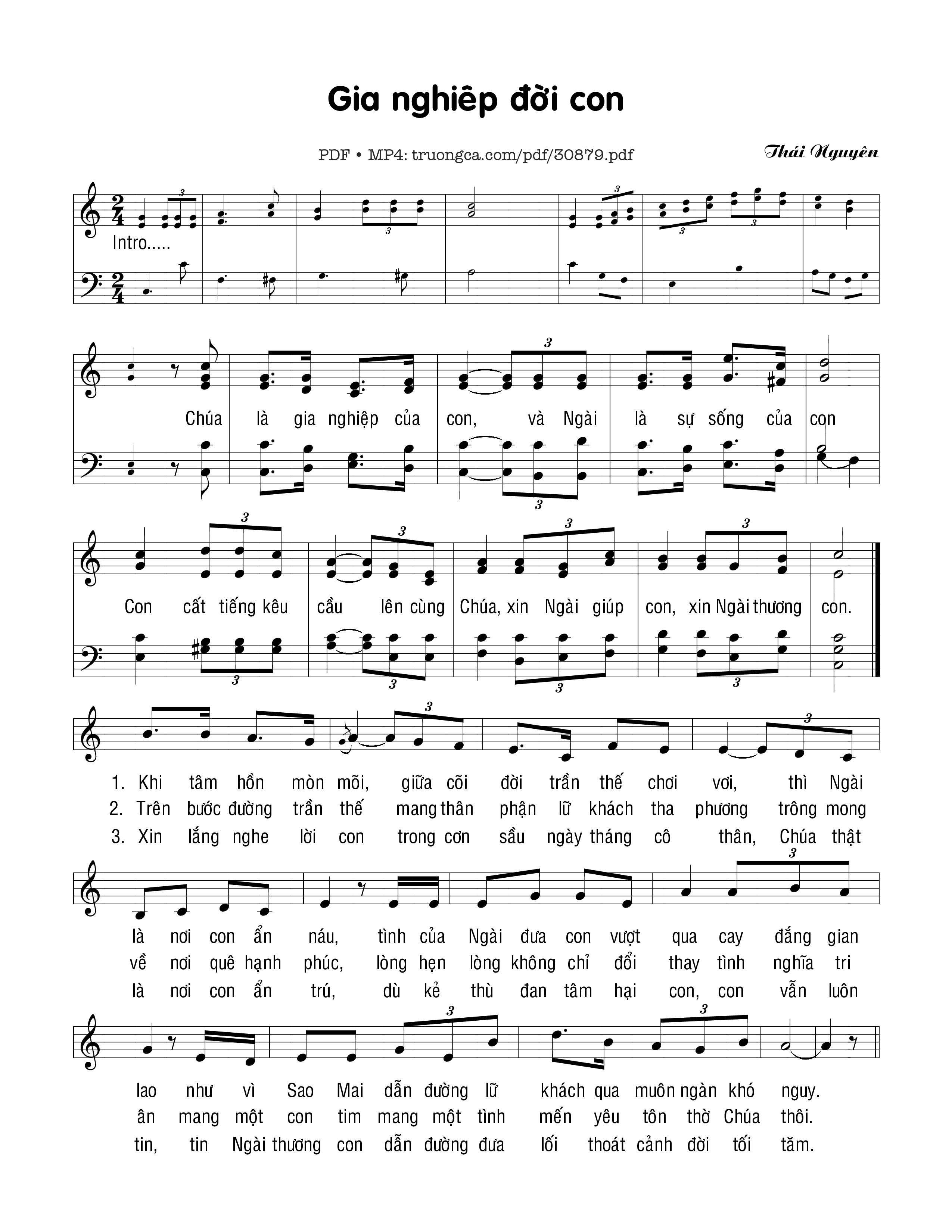 Sheet PDF of Gia nghiệp đời con 2