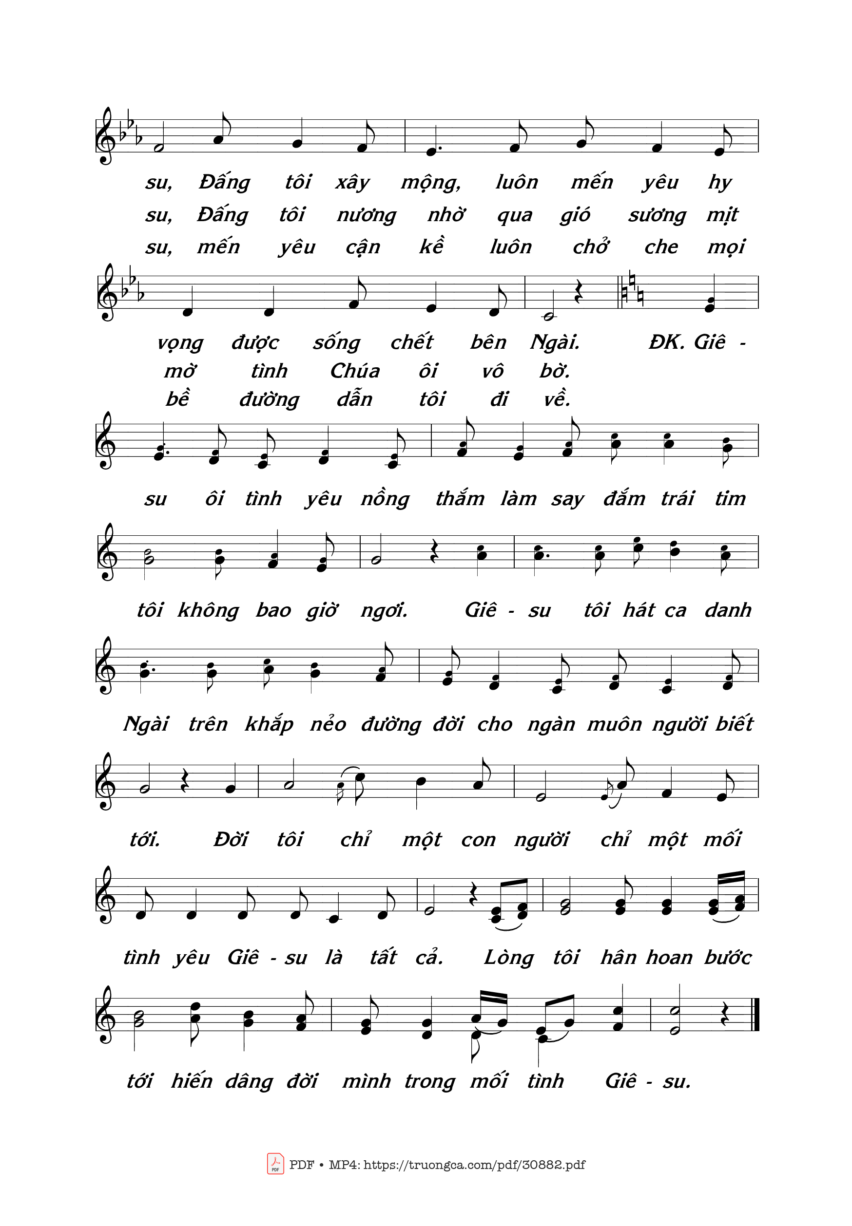 Page 2 of Sheet music PDF Giêsu tôi hát về Ngài - Thái Nguyên