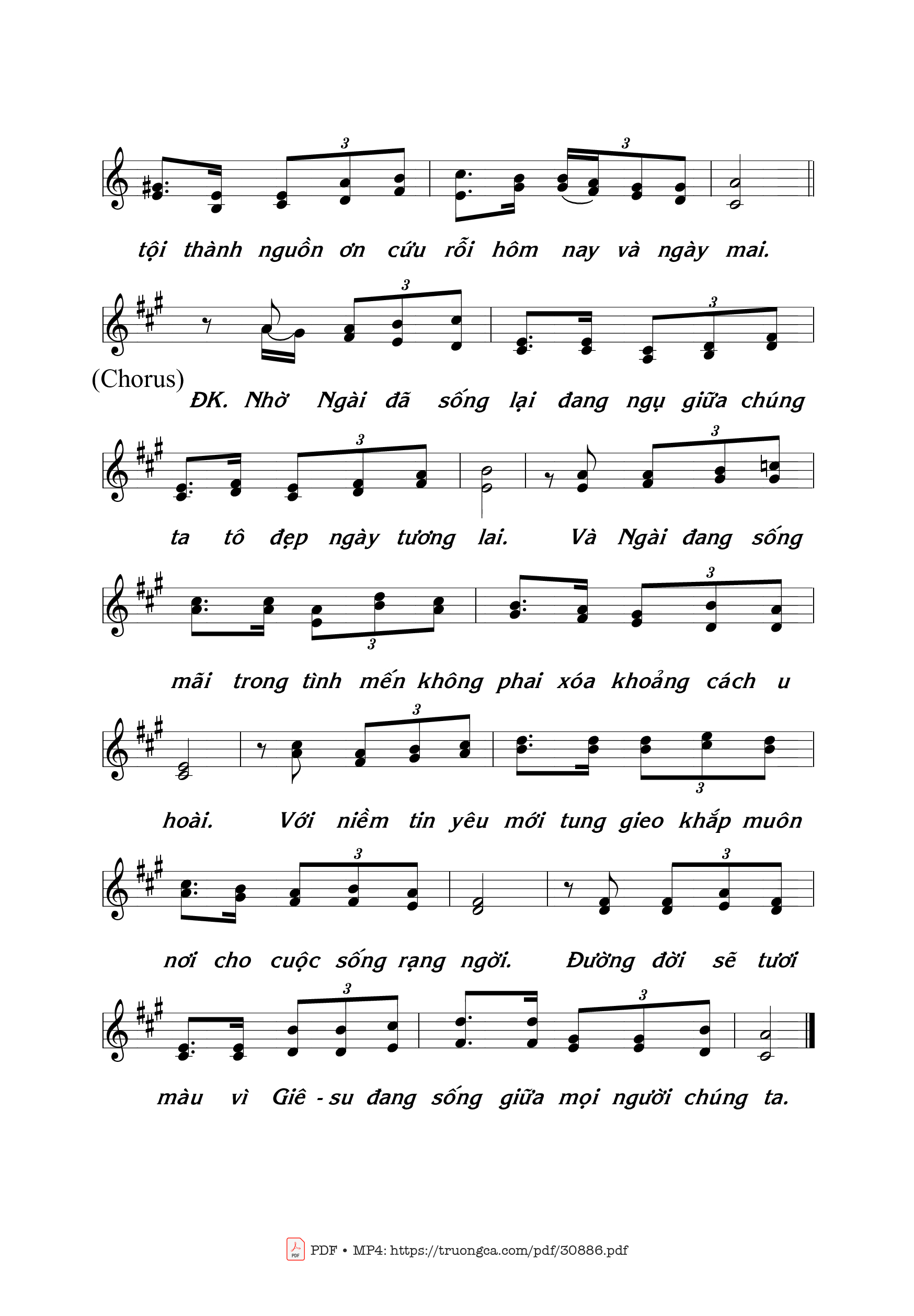 Page 2 of Sheet music PDF Khoảng Cách Cuộc Đời - Thái Nguyên