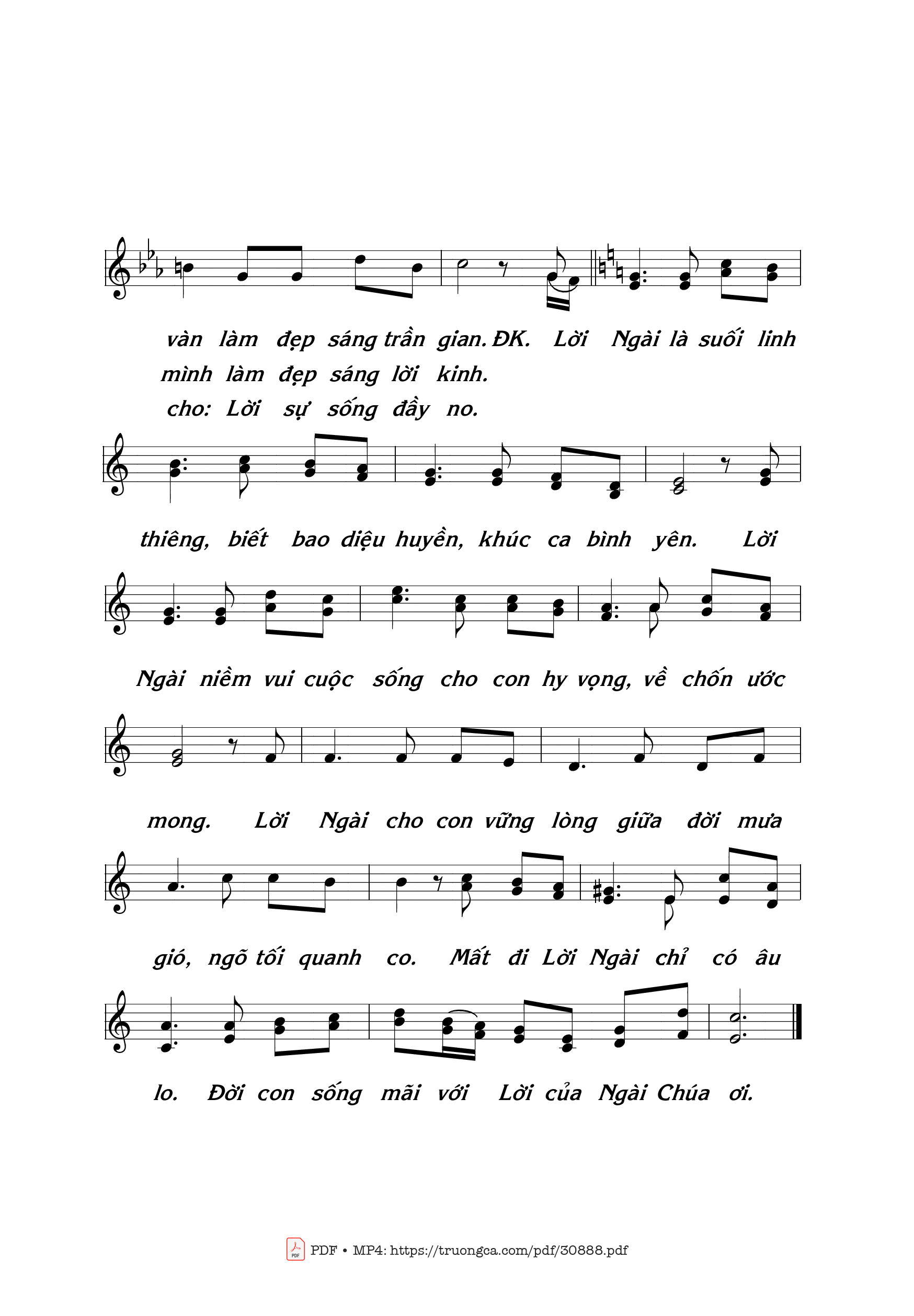 Page 2 of Sheet music PDF Lời Ban Sự Sống - Thái Nguyên