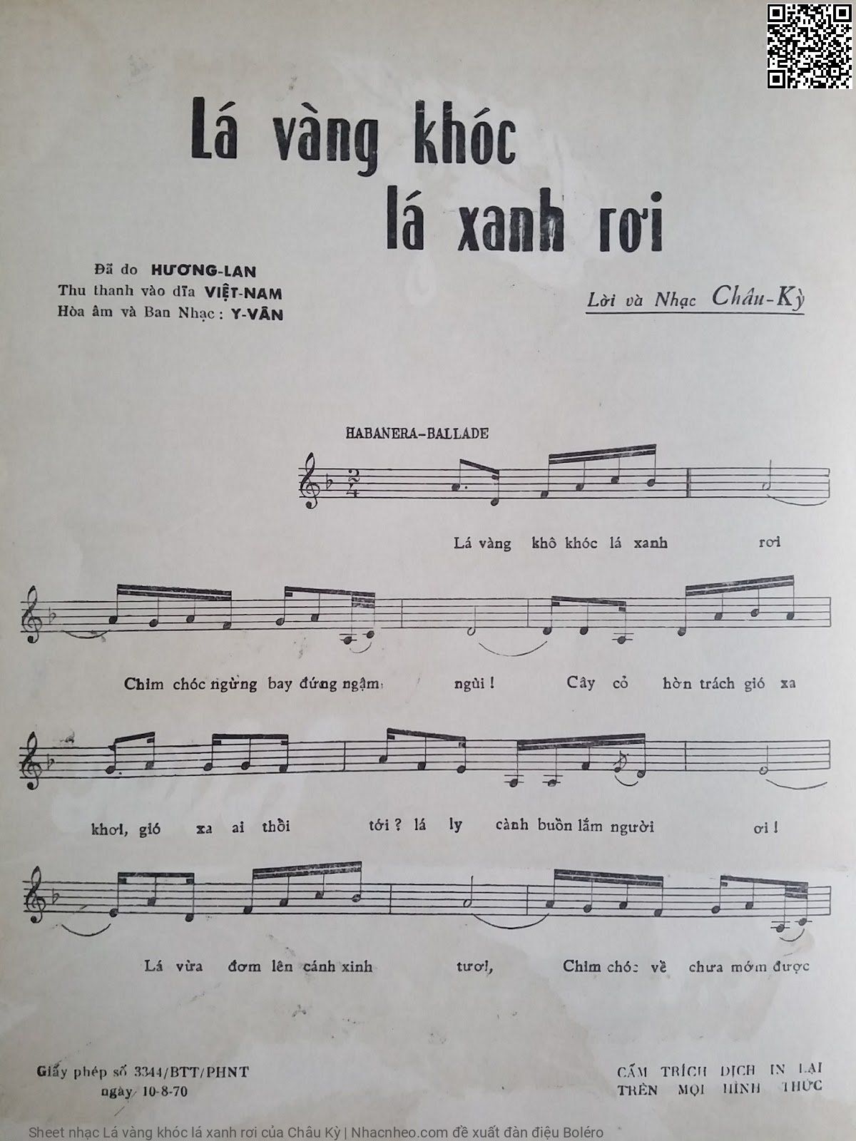 Page 4 of Sheet music PDF Lá vàng khóc lá xanh rơi - Châu Kỳ