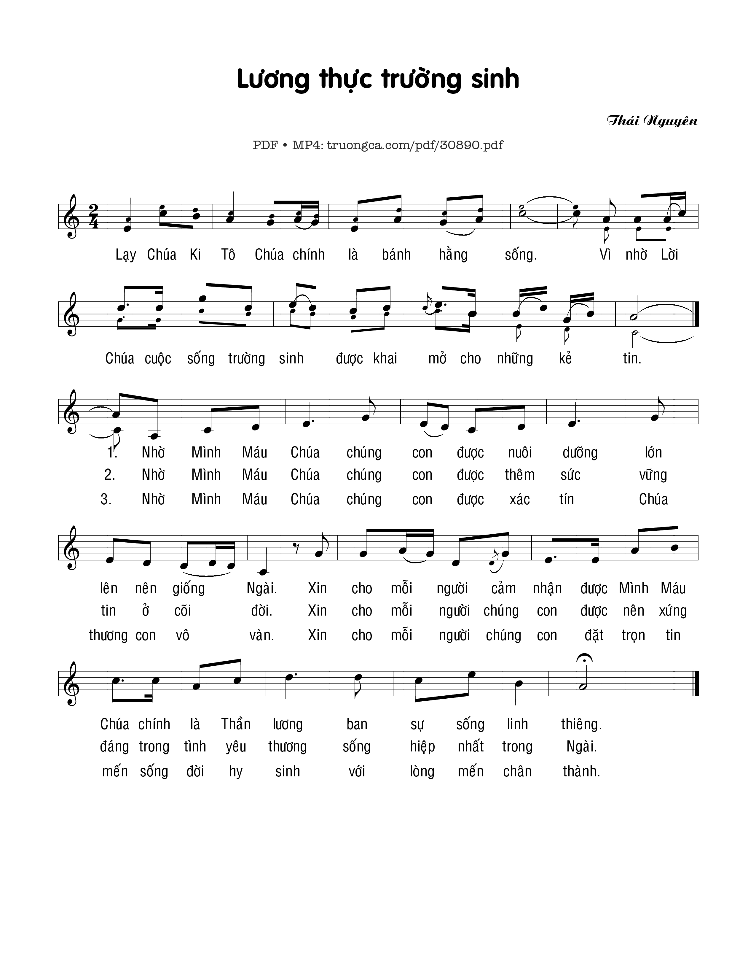 Sheet PDF of Lương thực trường sinh