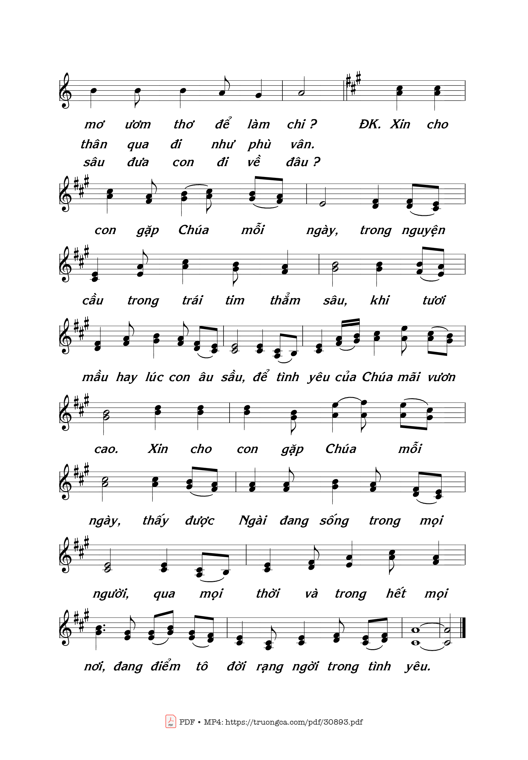 Page 2 of Sheet music PDF Mỗi Ngày Đời Con - Thái Nguyên