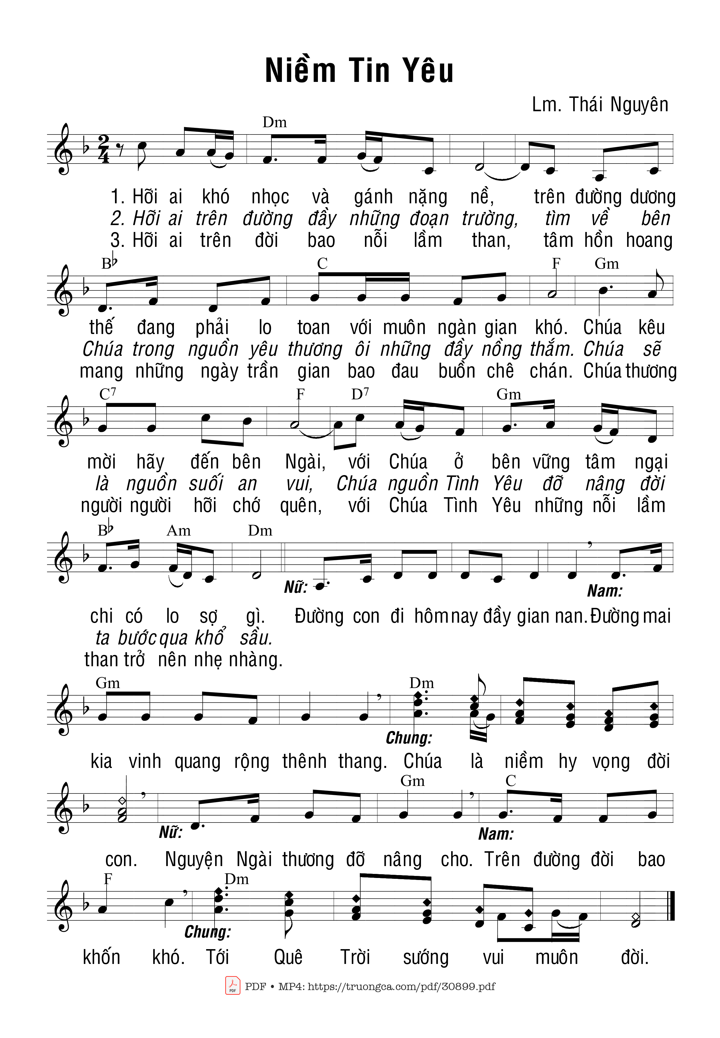 Sheet PDF of Niềm tin yêu