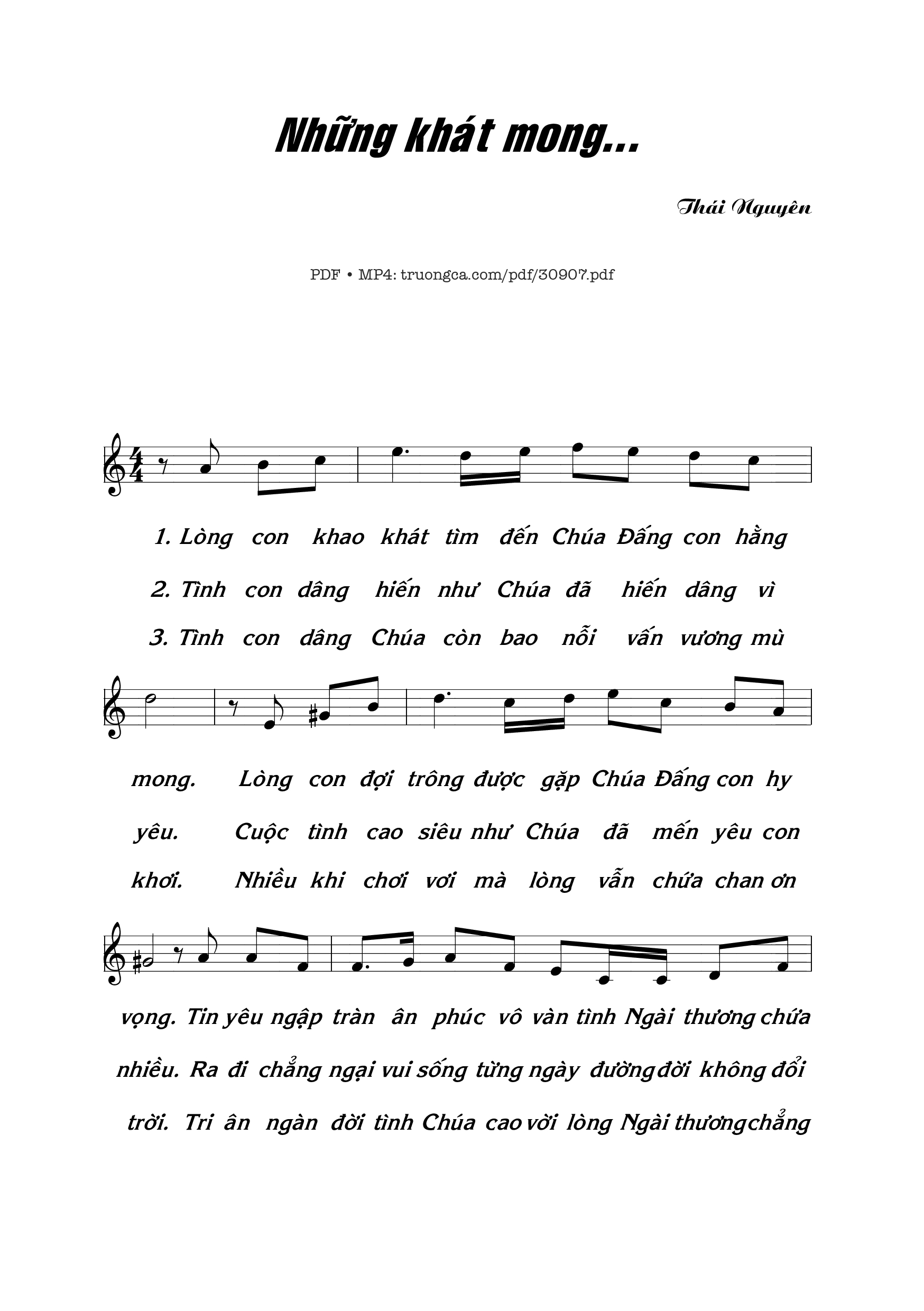 Sheet PDF of Những khát mong