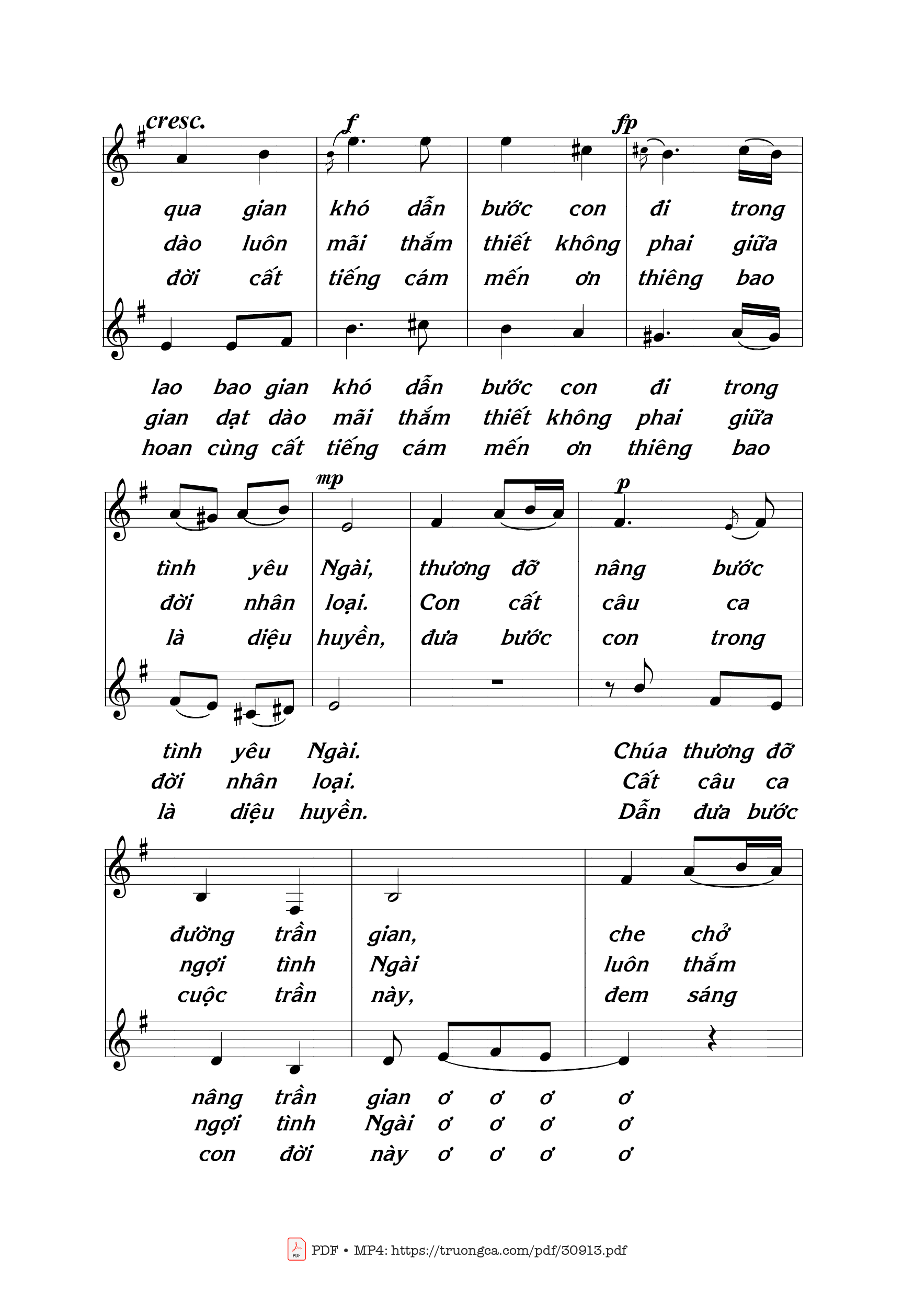 Page 2 of Sheet music PDF Tâm tình cảm tạ - Thái Nguyên