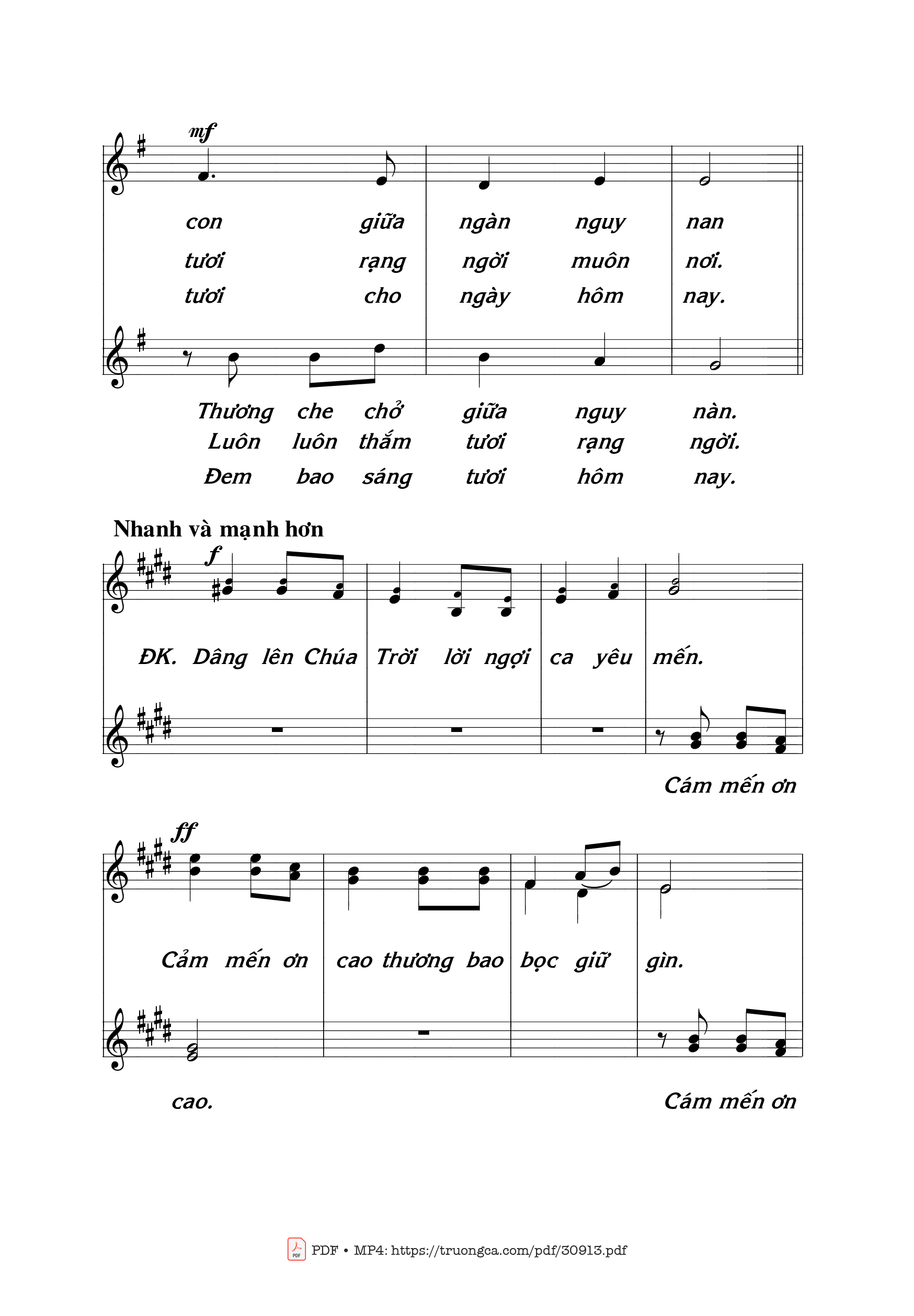 Page 3 of Sheet music PDF Tâm tình cảm tạ - Thái Nguyên