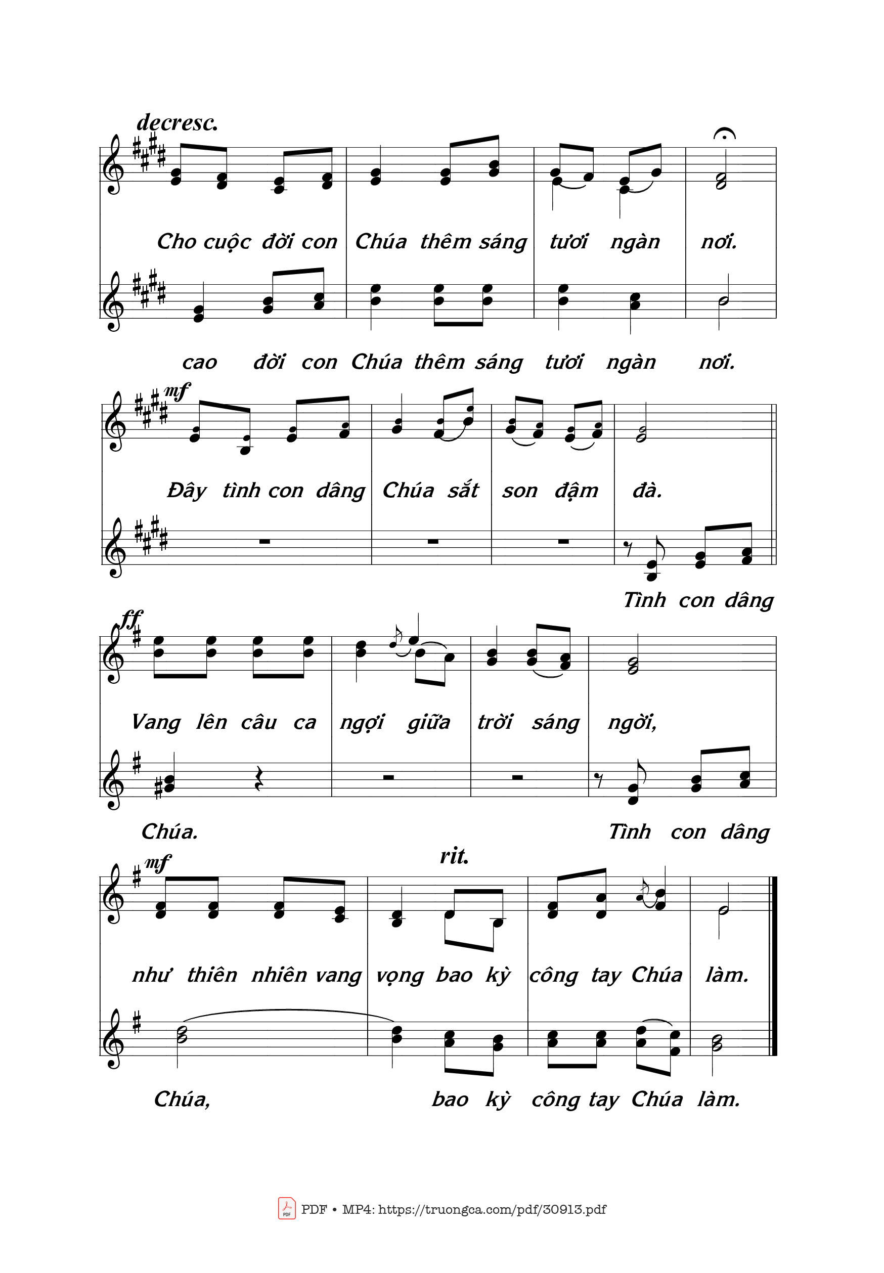 Page 4 of Sheet music PDF Tâm tình cảm tạ - Thái Nguyên