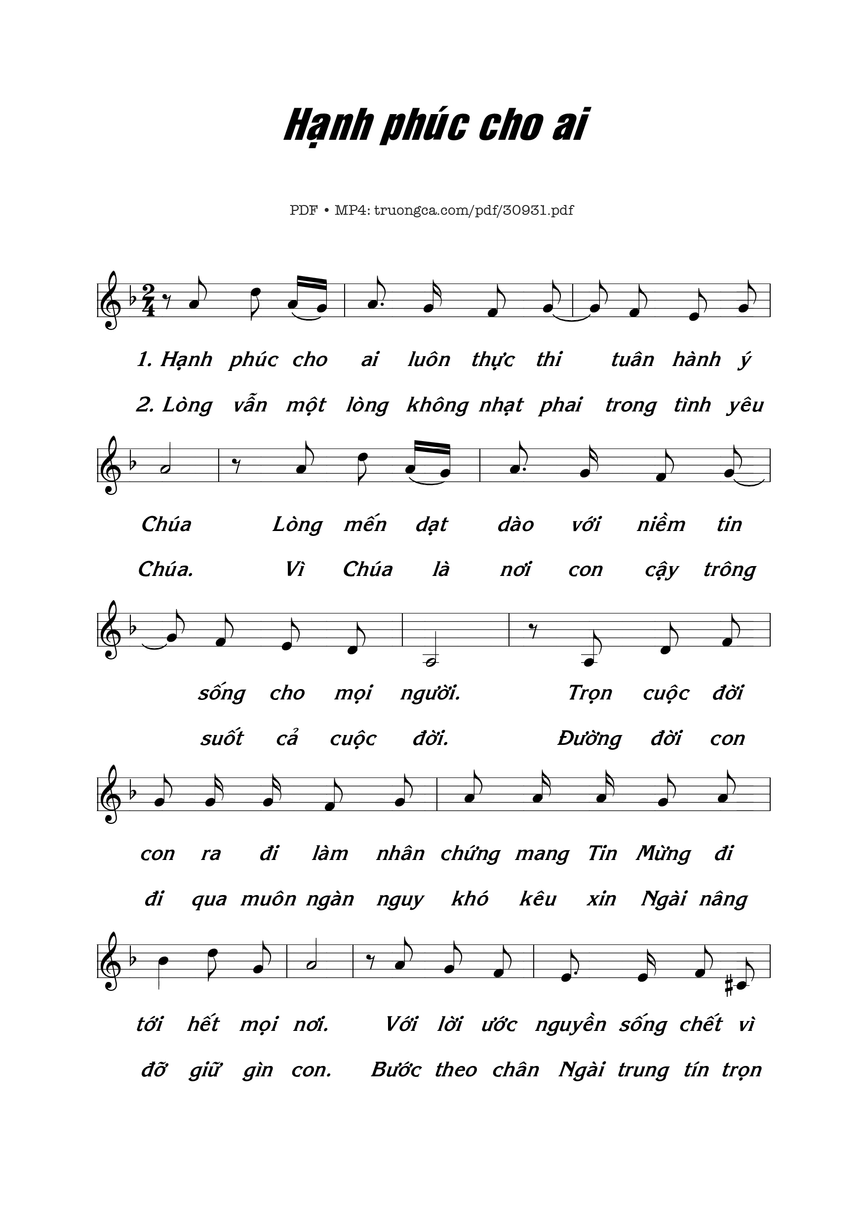 Sheet PDF of Hạnh phúc cho ai