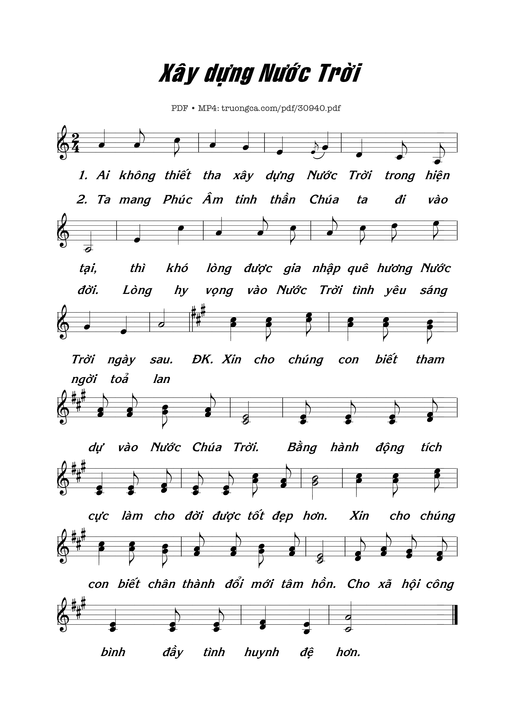 Sheet PDF of Xây Dựng Nước Trời