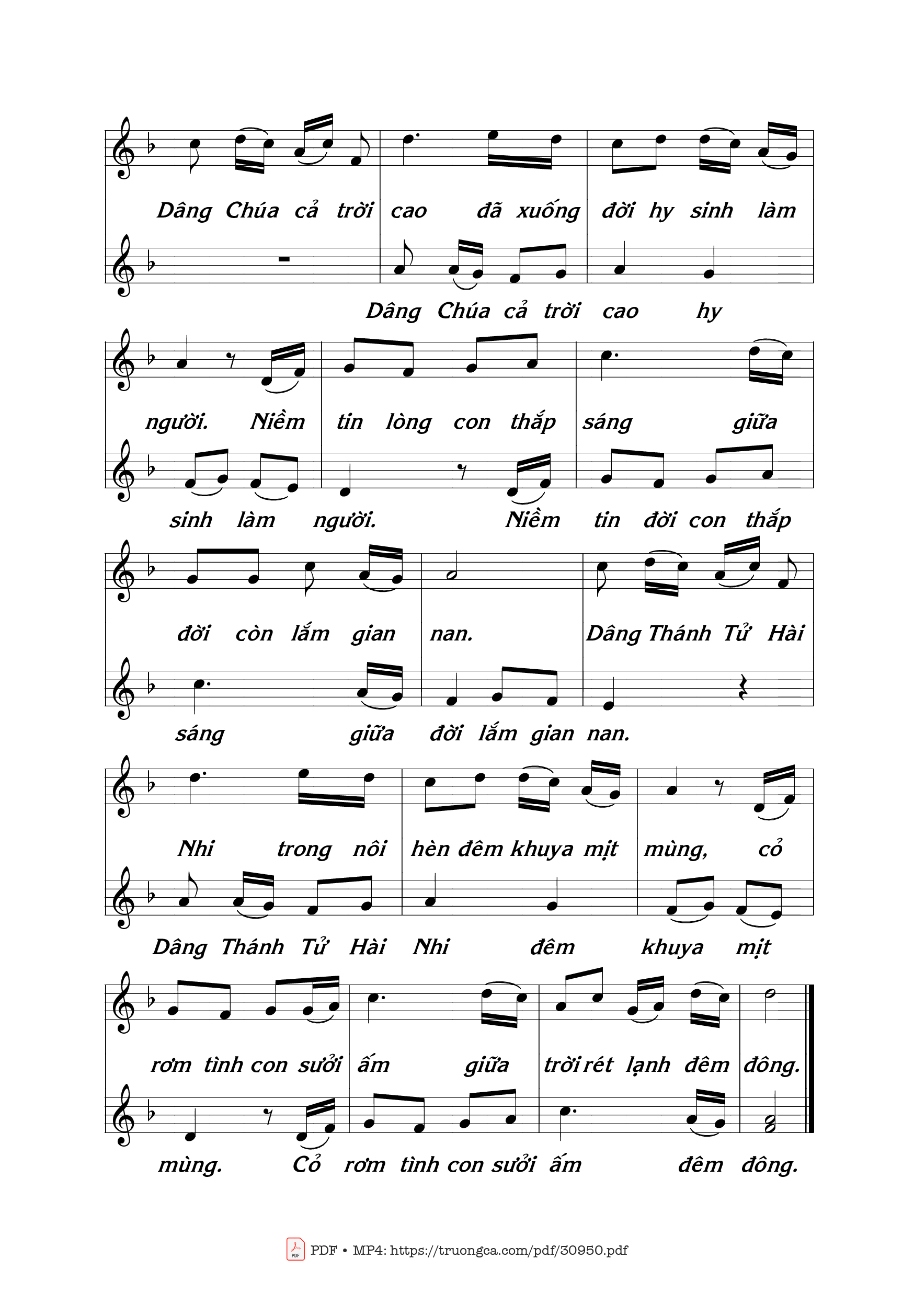 Page 2 of Sheet music PDF Dâng Chúa Hài Nhi - Thái Nguyên