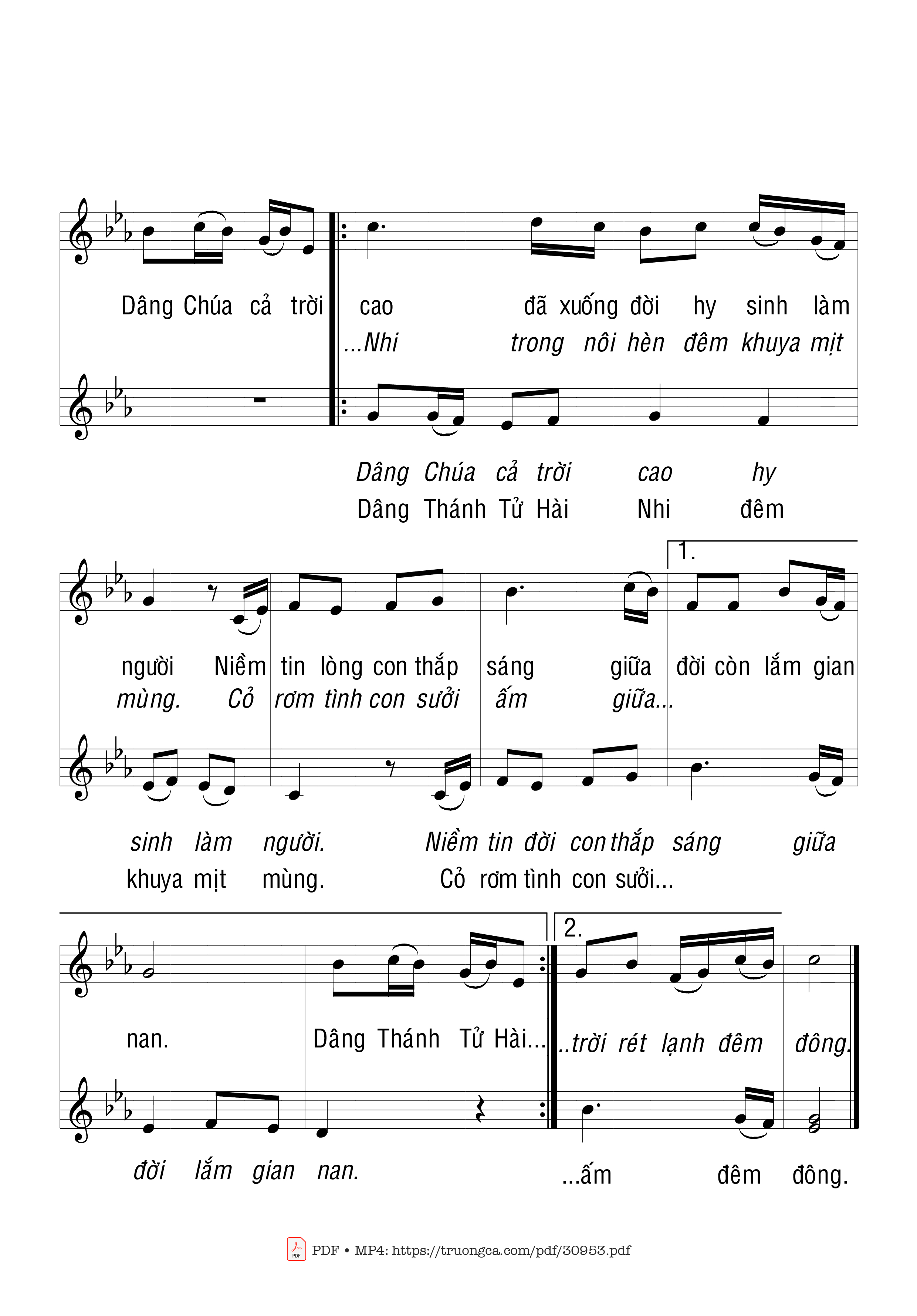 Page 2 of Sheet music PDF Dâng Thánh Tử Hài Nhi - Thái Nguyên