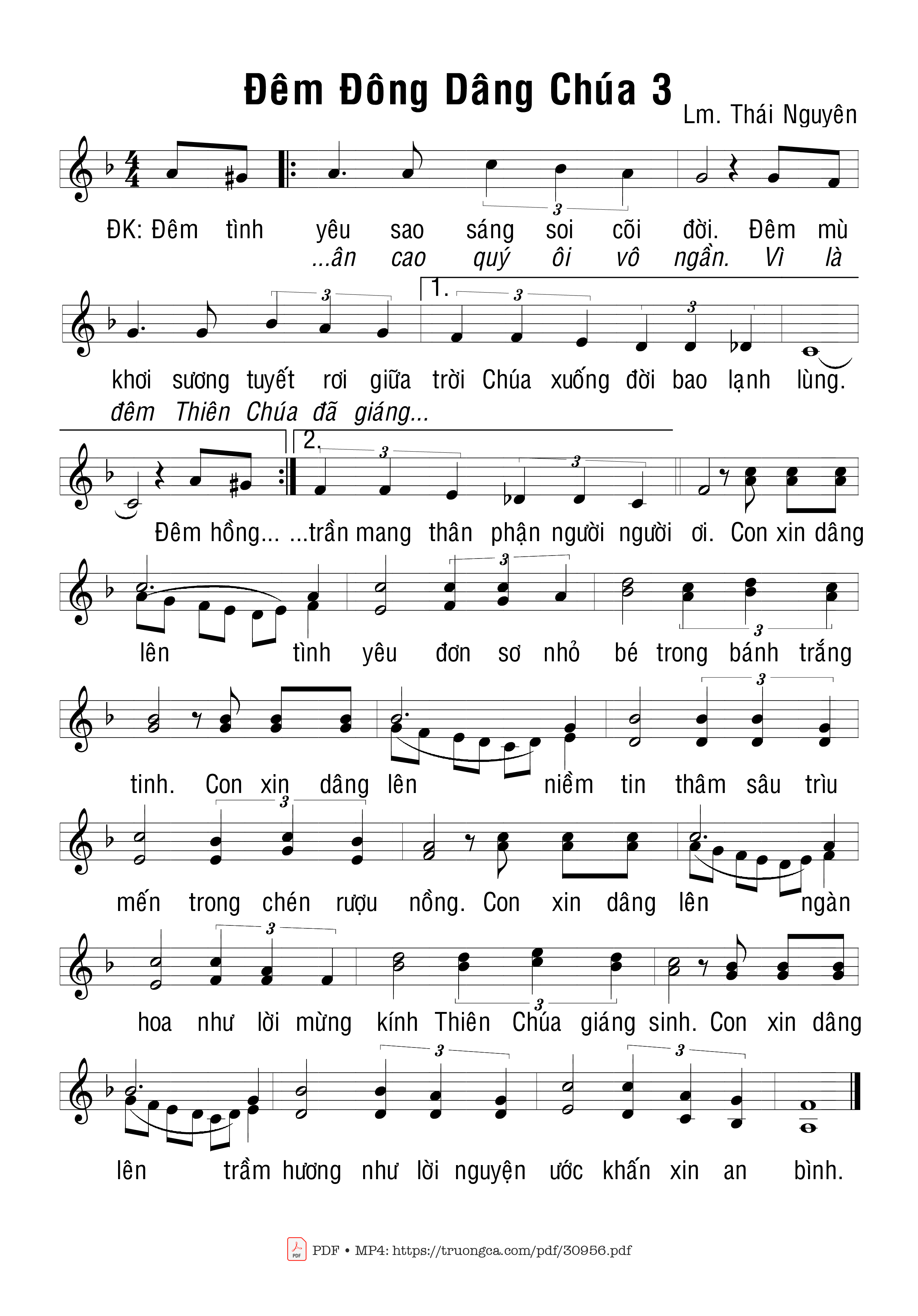 Sheet PDF of Đêm Đông dâng Chúa 3