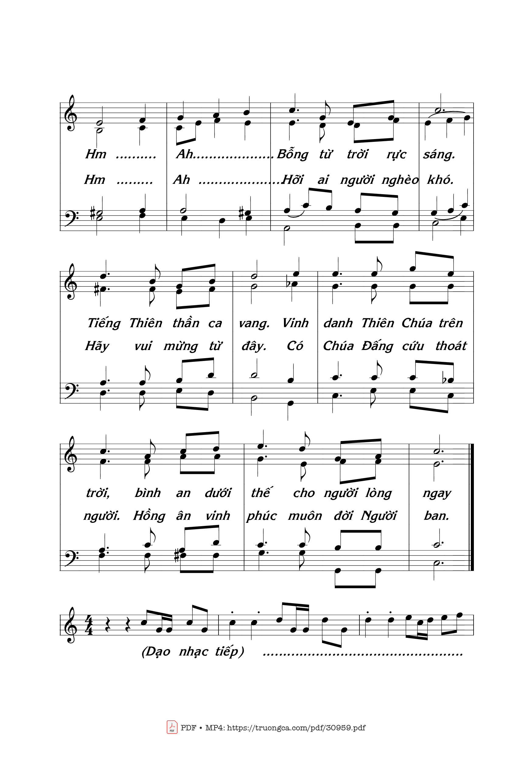 Page 2 of Sheet music PDF Đêm hồng ân 1 - Thái Nguyên
