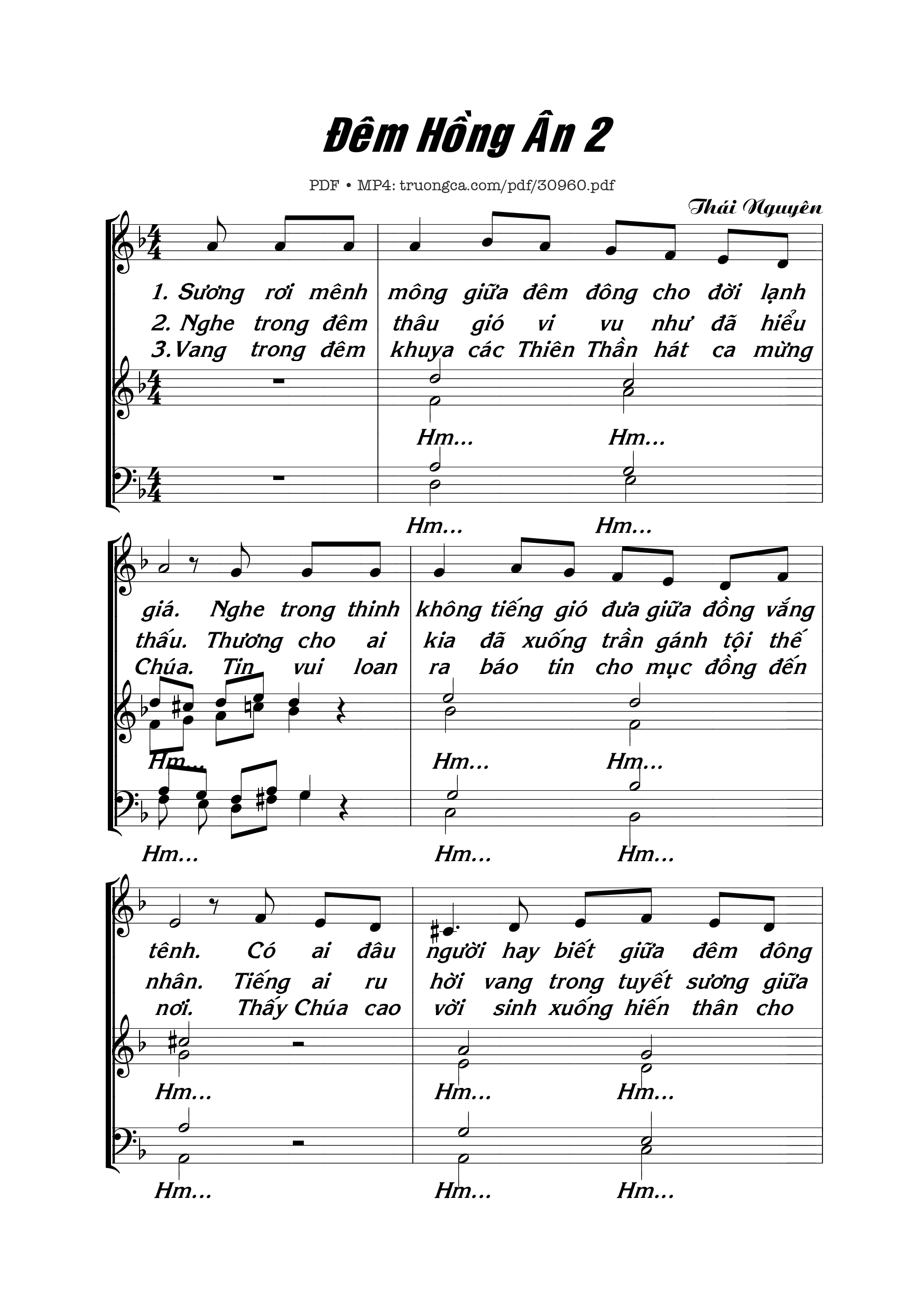Page 1 of Sheet music PDF Đêm hồng ân 2 - Thái Nguyên