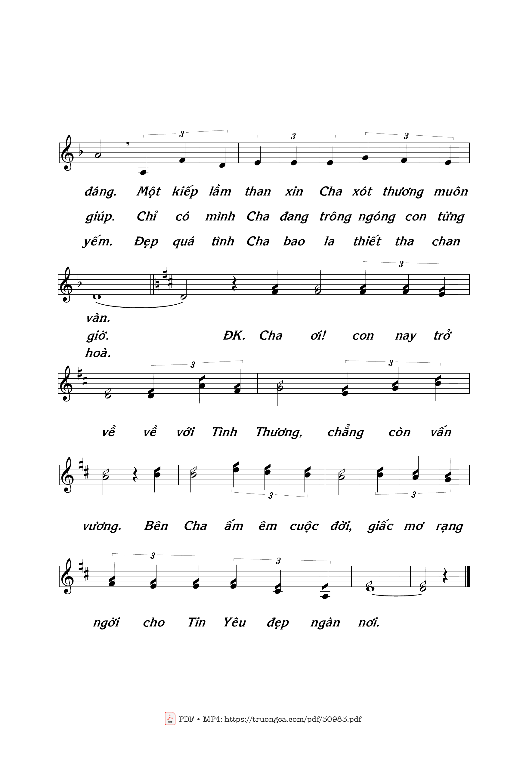 Page 2 of Sheet music PDF Con nay trở về - Thái Nguyên