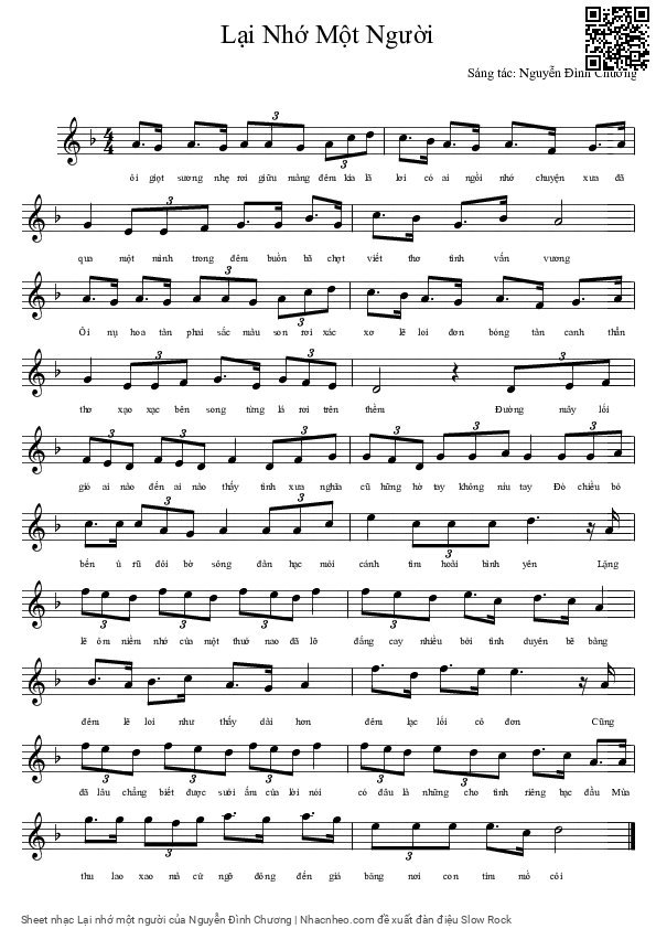 Sheet PDF of Lại nhớ một người