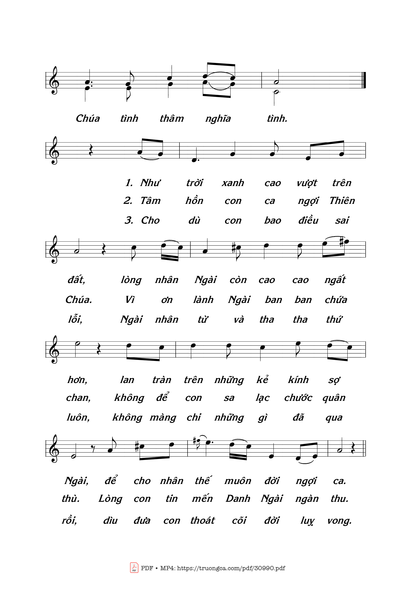 Page 2 of Sheet music PDF Chúa Từ Bi - Thái Nguyên