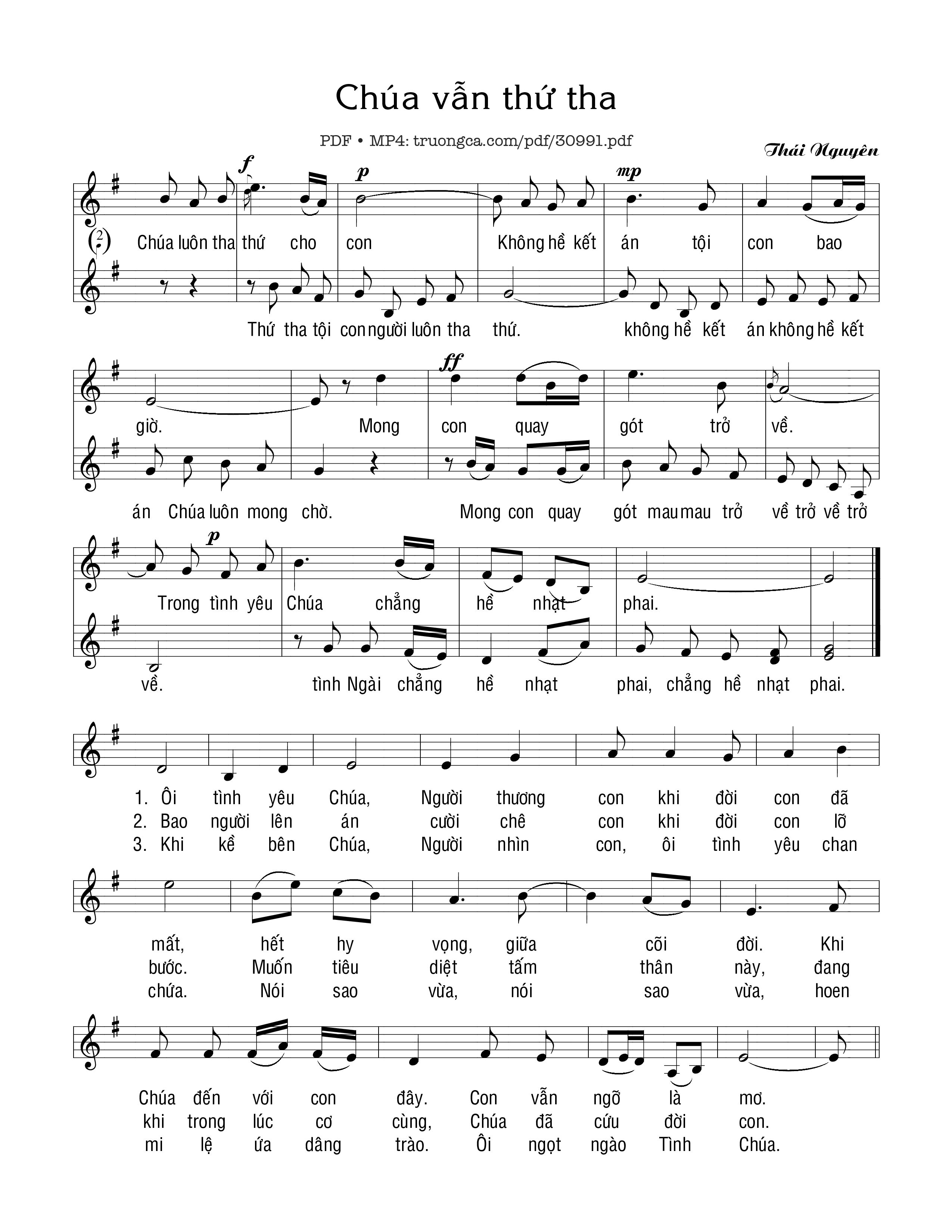 Sheet PDF of Chúa Vẫn Thứ Tha