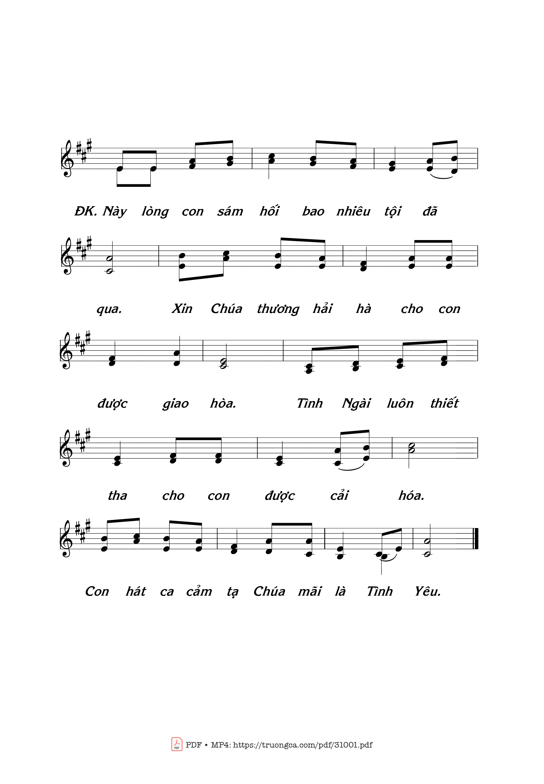 Page 2 of Sheet music PDF Lòng Con Sám Hối - Thái Nguyên