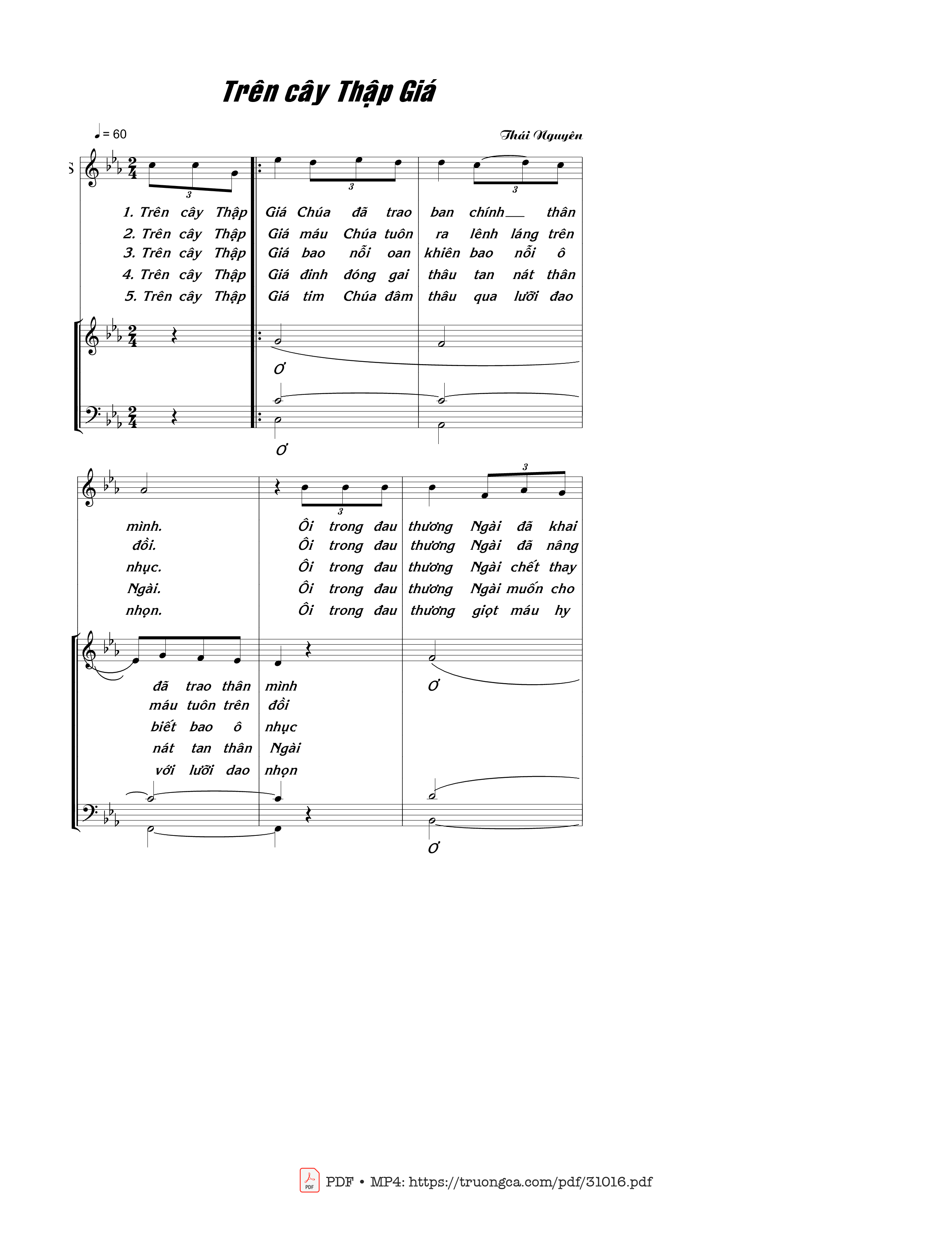 Sheet PDF of Trên Cây Thập Giá