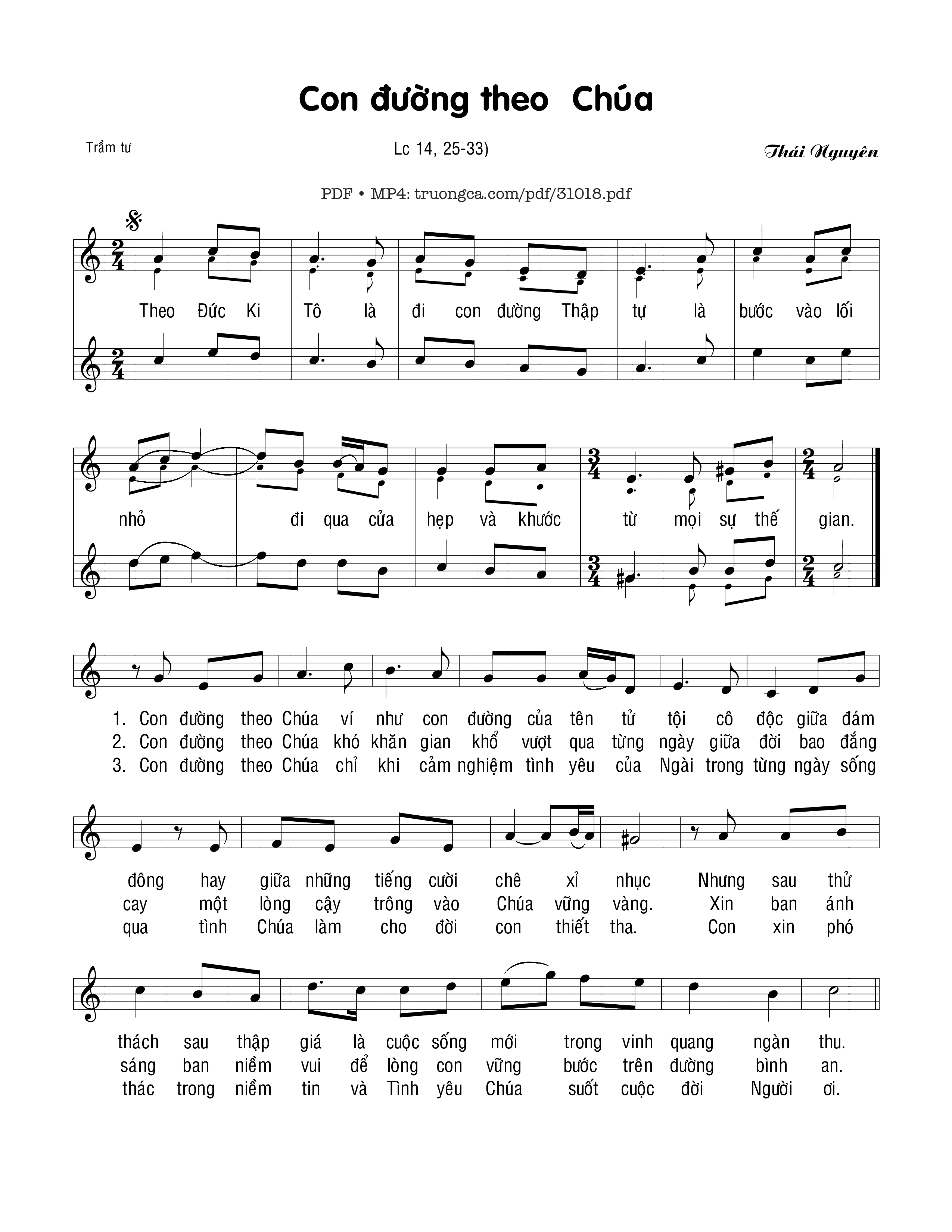 Sheet PDF of Con Đường Theo Chúa