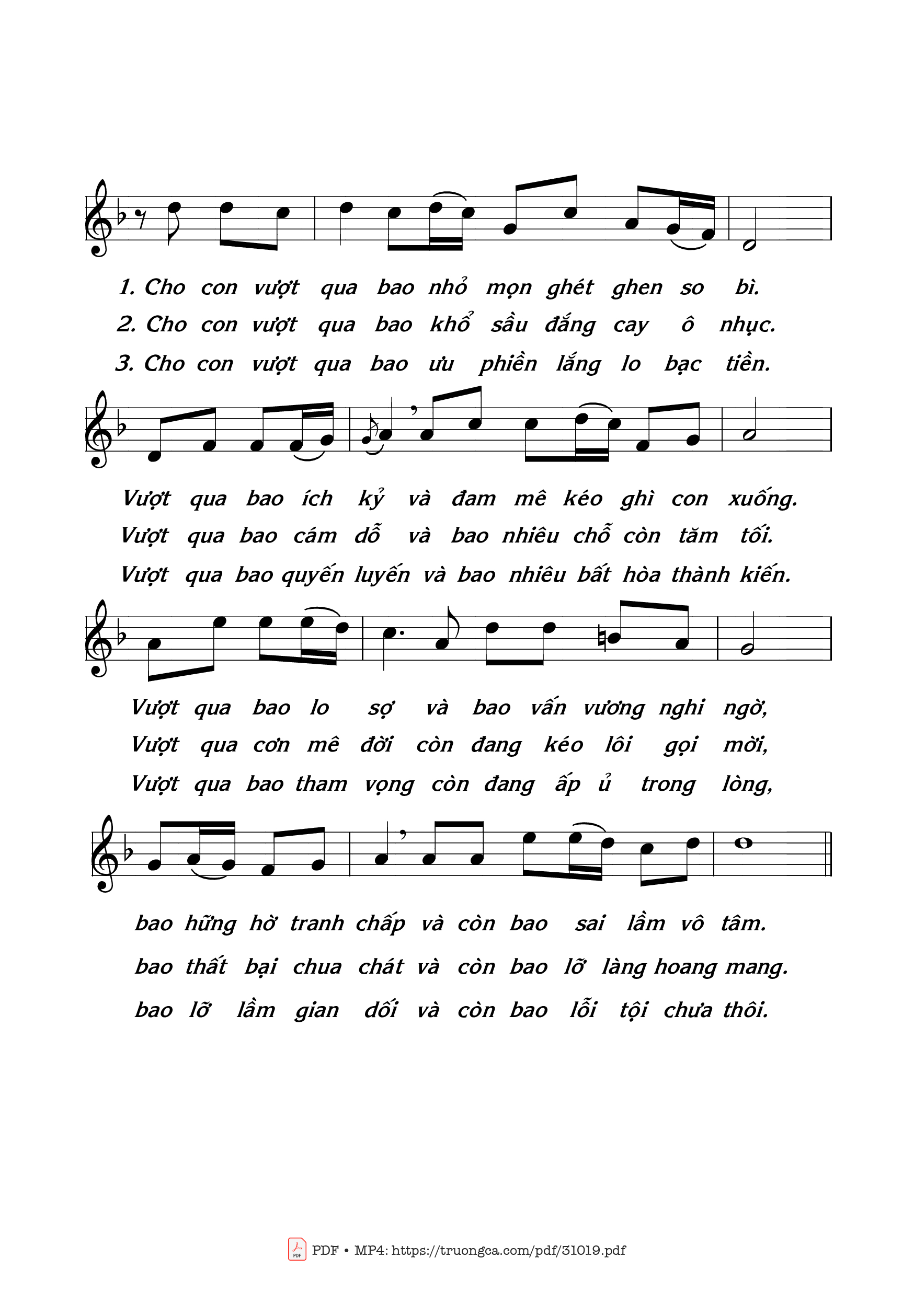 Page 2 of Sheet music PDF Cho Con Vượt Qua - Thái Nguyên