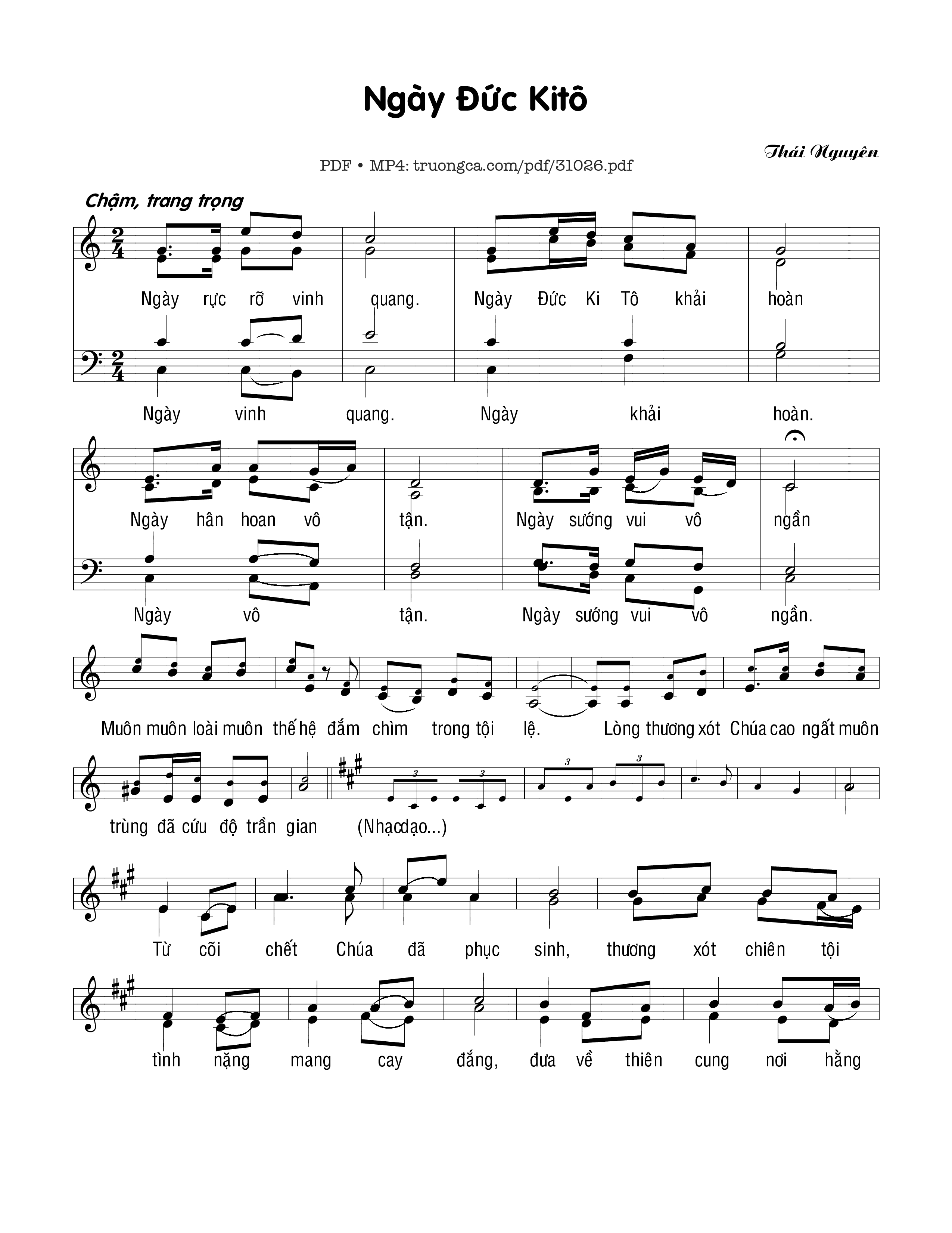 Page 1 of Sheet music PDF Ngày Đức Kitô - Thái Nguyên