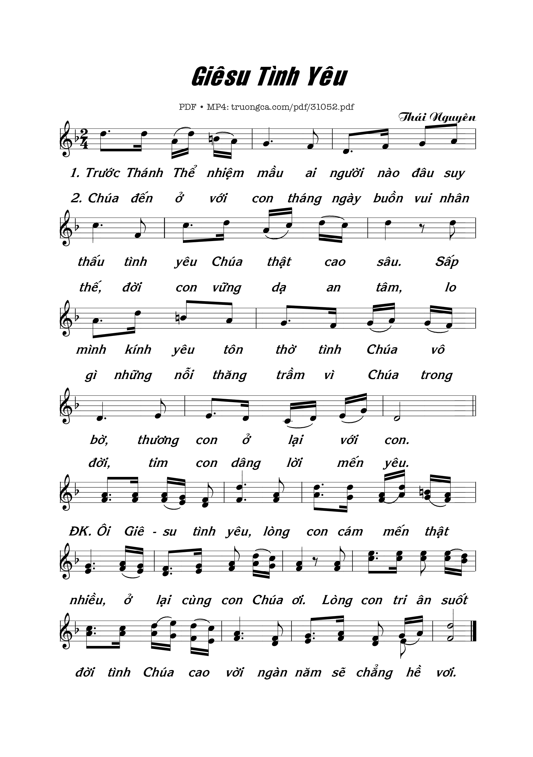 Sheet PDF of Giêsu Tình Yêu