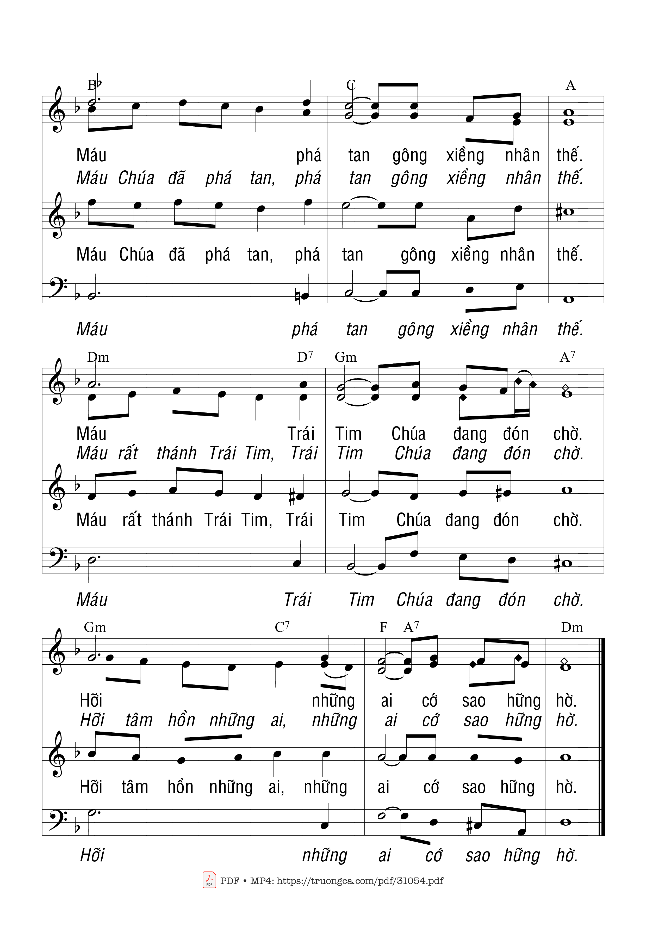 Page 2 of Sheet music PDF Máu Trái Tim - Thái Nguyên