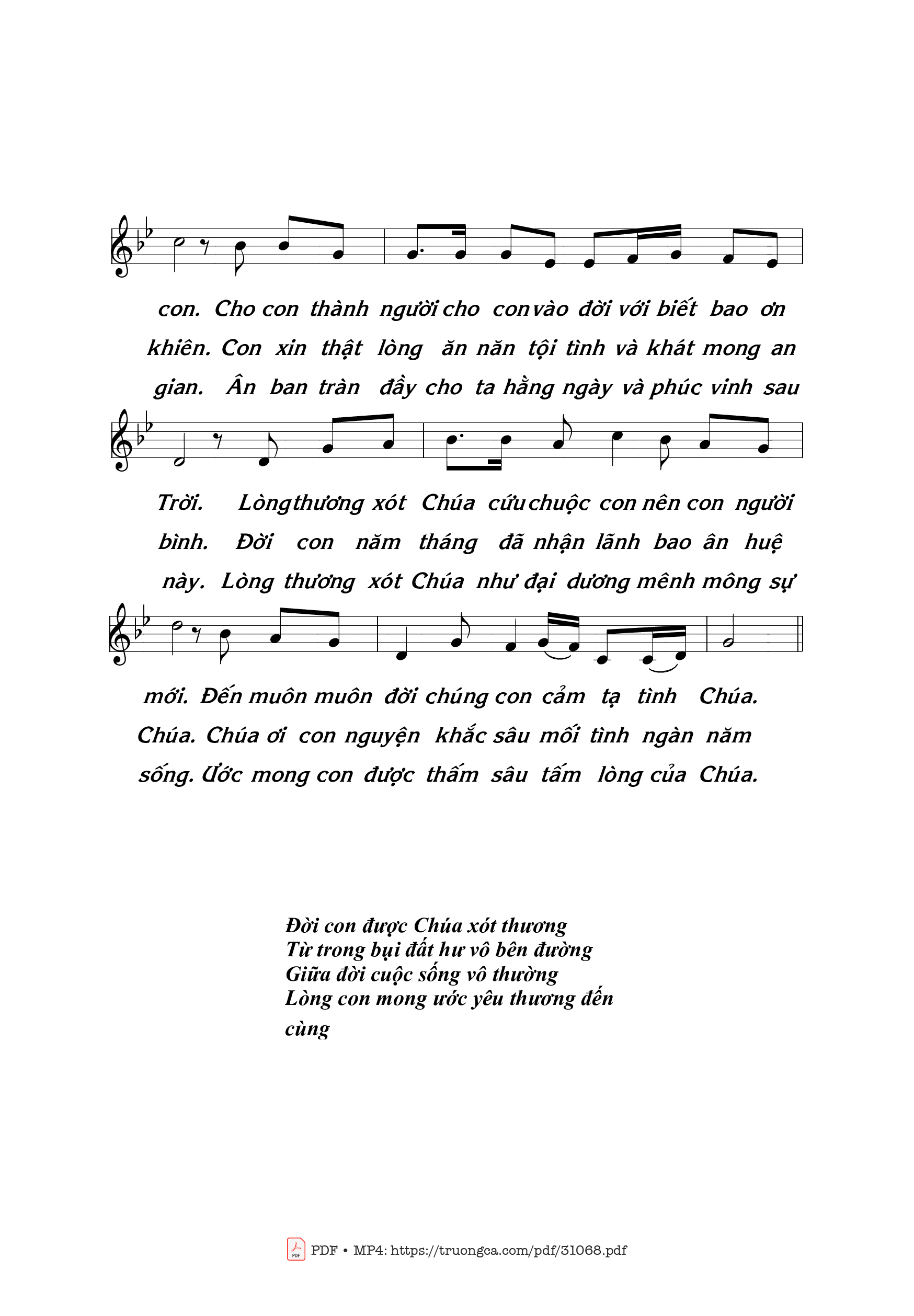 Page 2 of Sheet music PDF Thương xót như Chúa Cha - Thái Nguyên