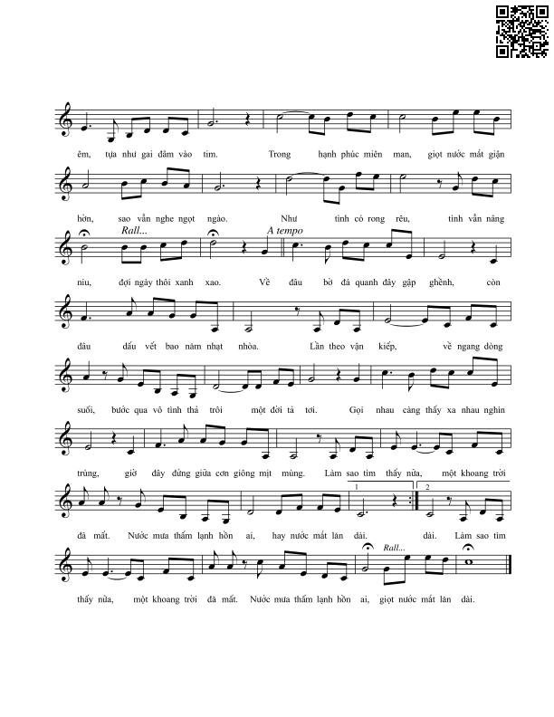 Page 2 of Sheet music PDF Làm sao tìm thấy nữa - Vĩnh Điện