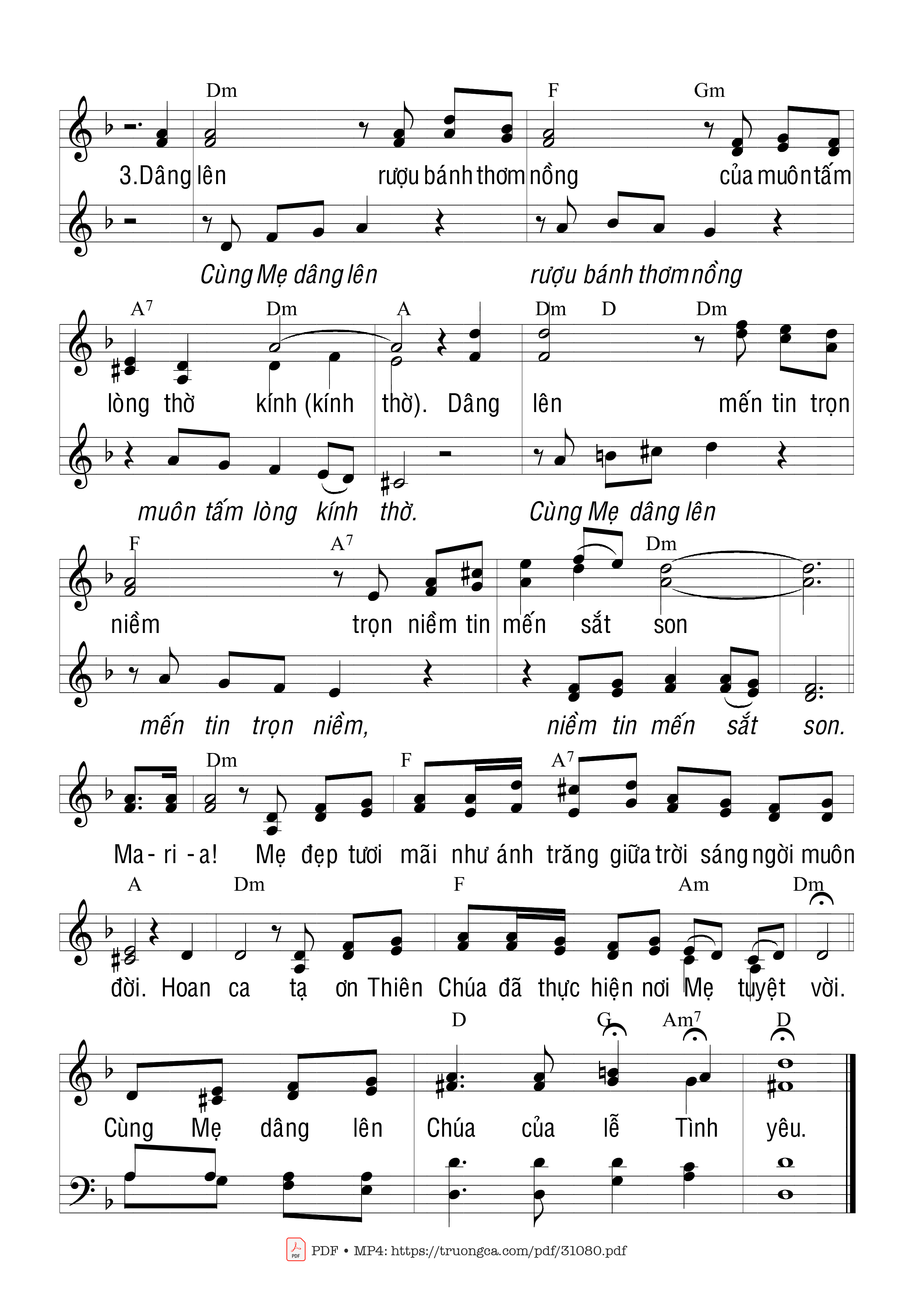 Page 2 of Sheet music PDF Hợp Dâng Với Mẹ - Thái Nguyên