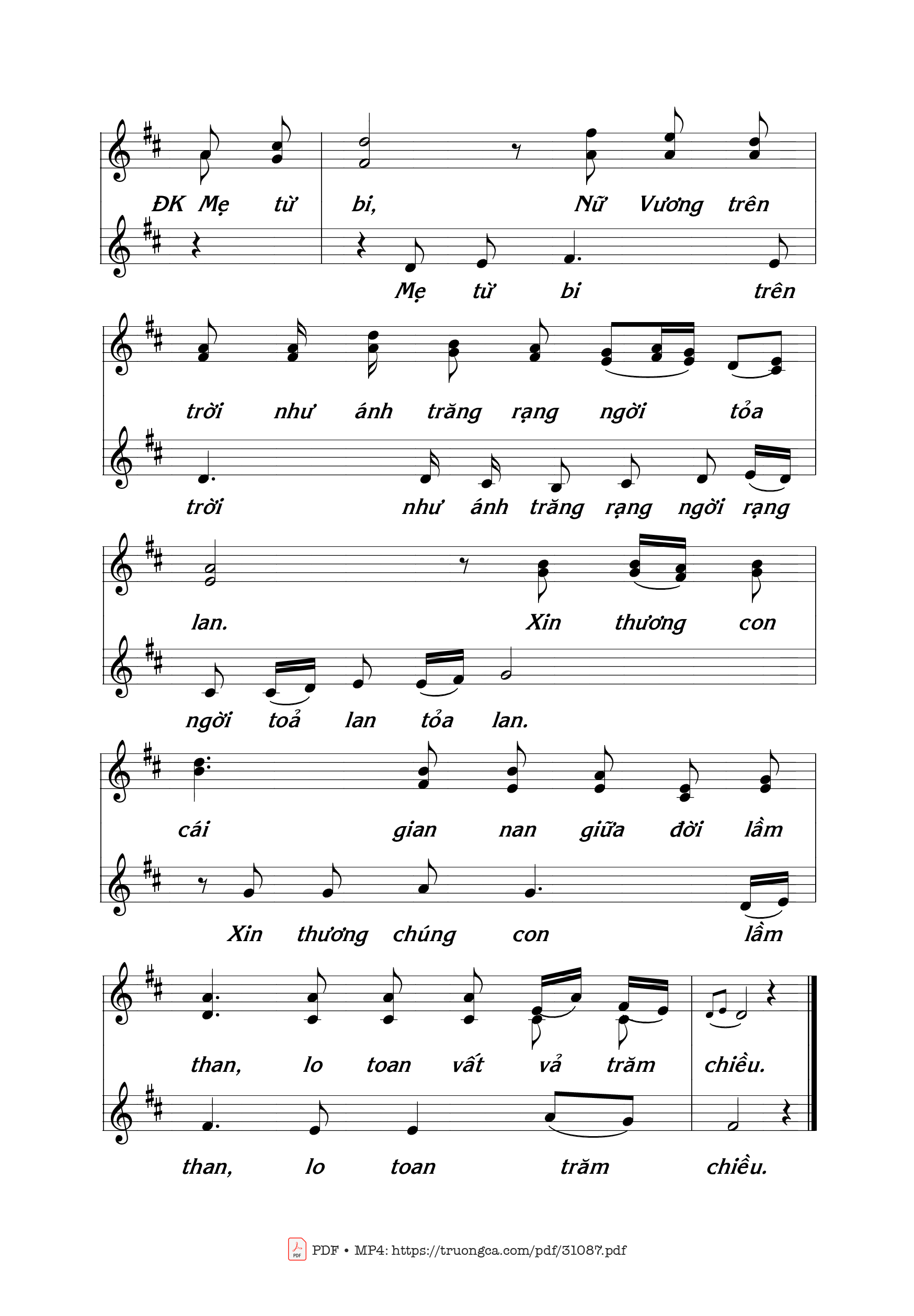 Page 2 of Sheet music PDF Mẹ Đã Sống - Thái Nguyên