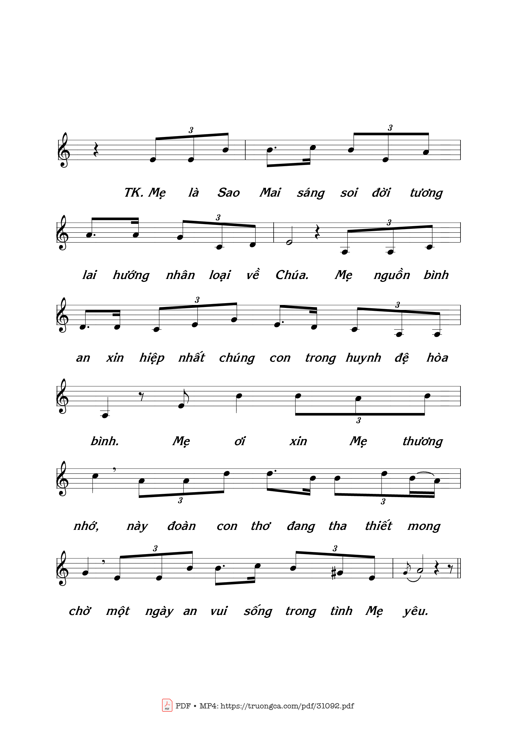 Page 2 of Sheet music PDF Mừng Mẹ Vinh Phúc - Thái Nguyên