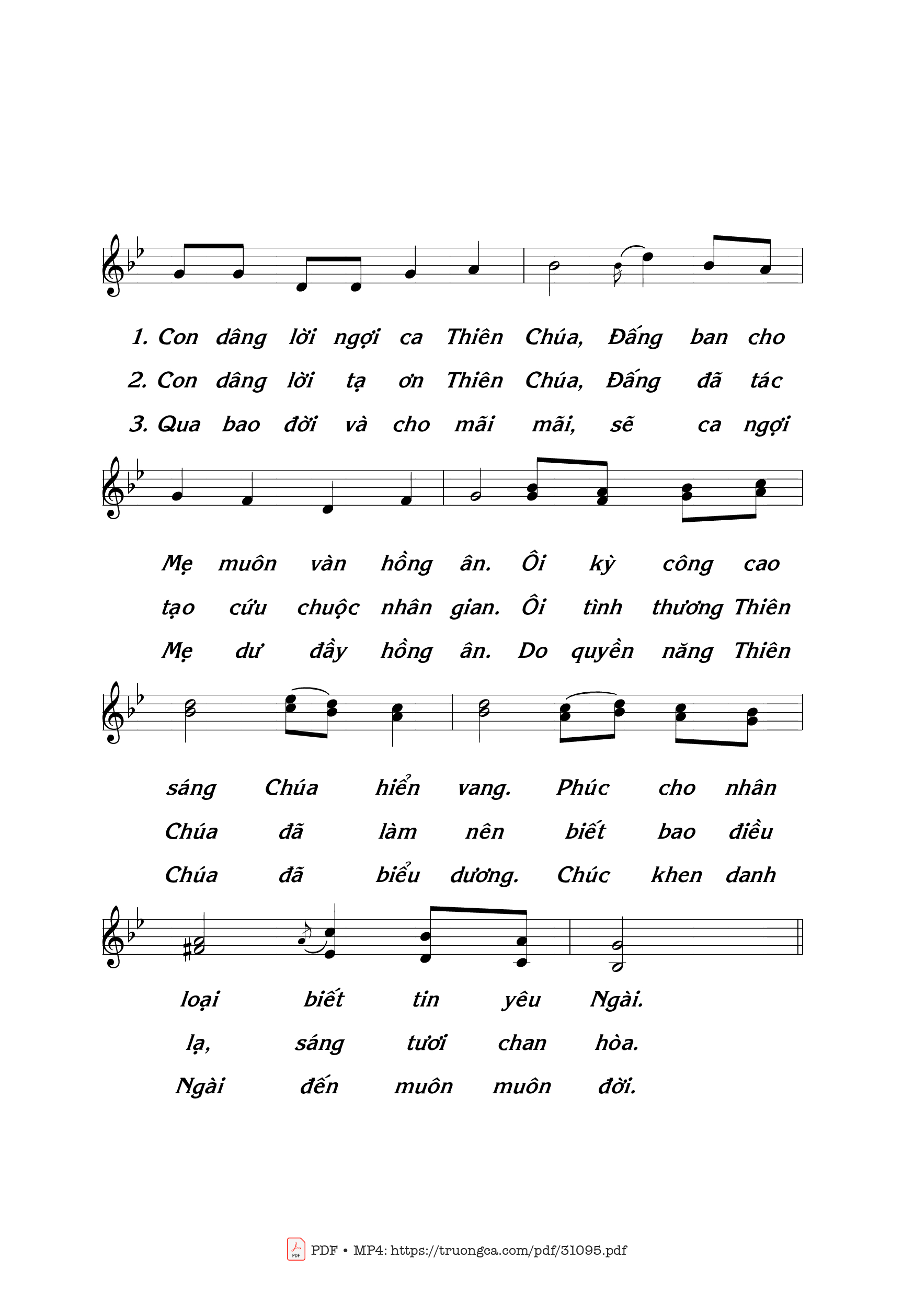 Page 2 of Sheet music PDF Ngợi ca Mẹ về trời - Thái Nguyên