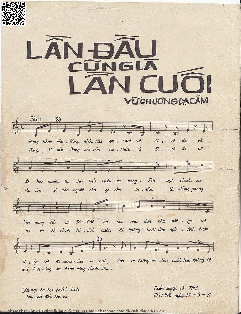 Page 2 of Sheet music PDF Lần đầu cũng là lần cuối - Dạ Cầm